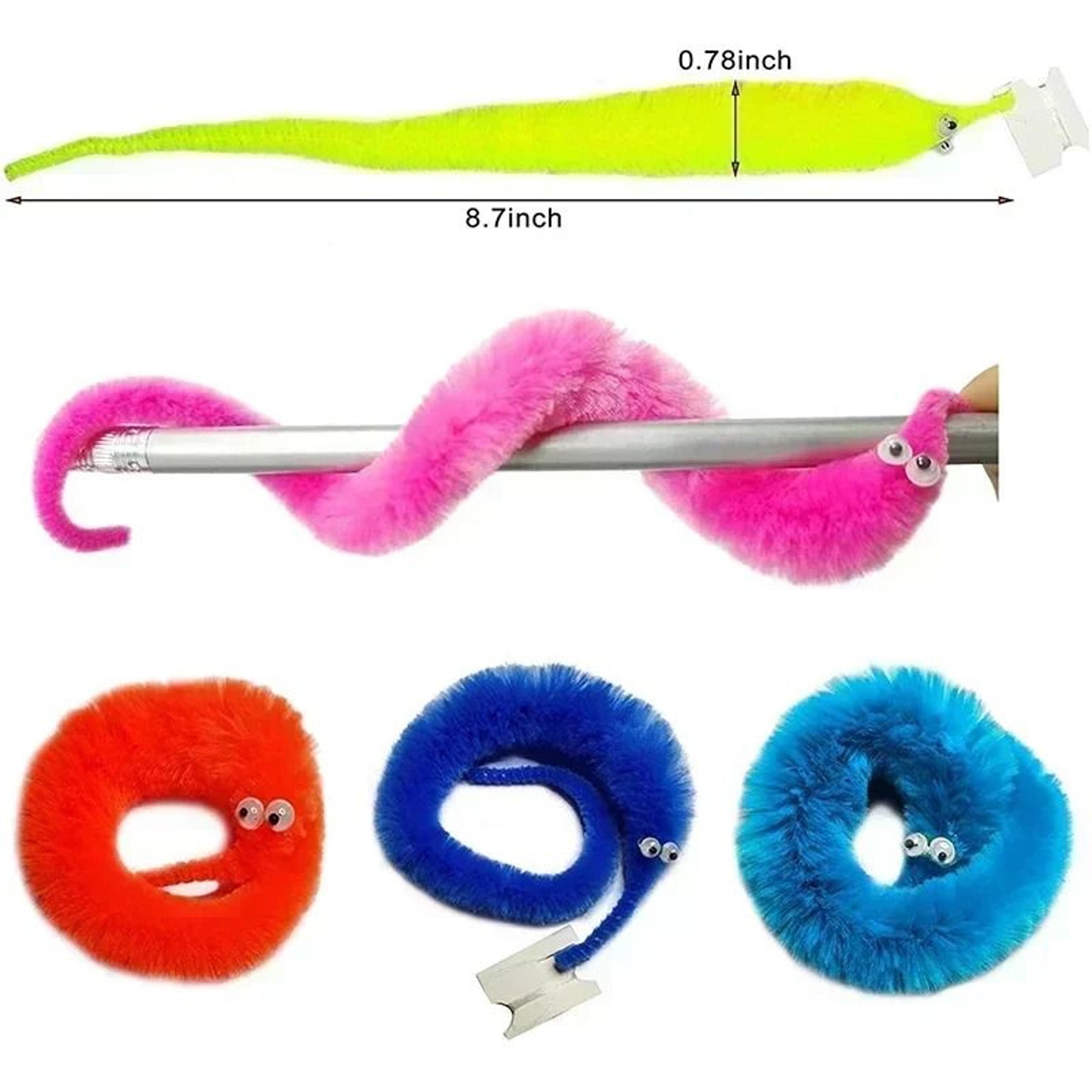 WiggleWorm Furry Magic String Toys 7