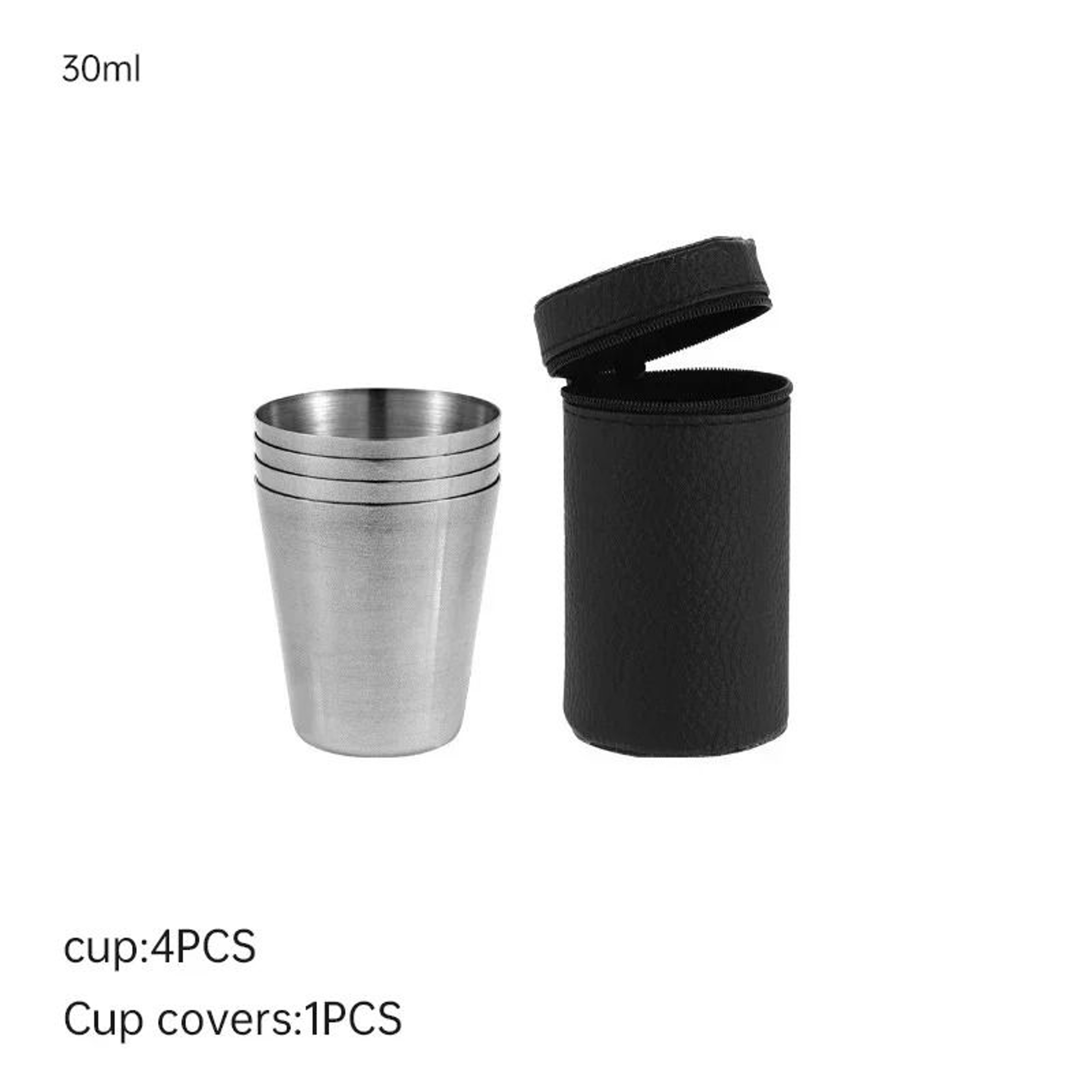 Portable Stainless Steel Camping Cups With Carry Case 1