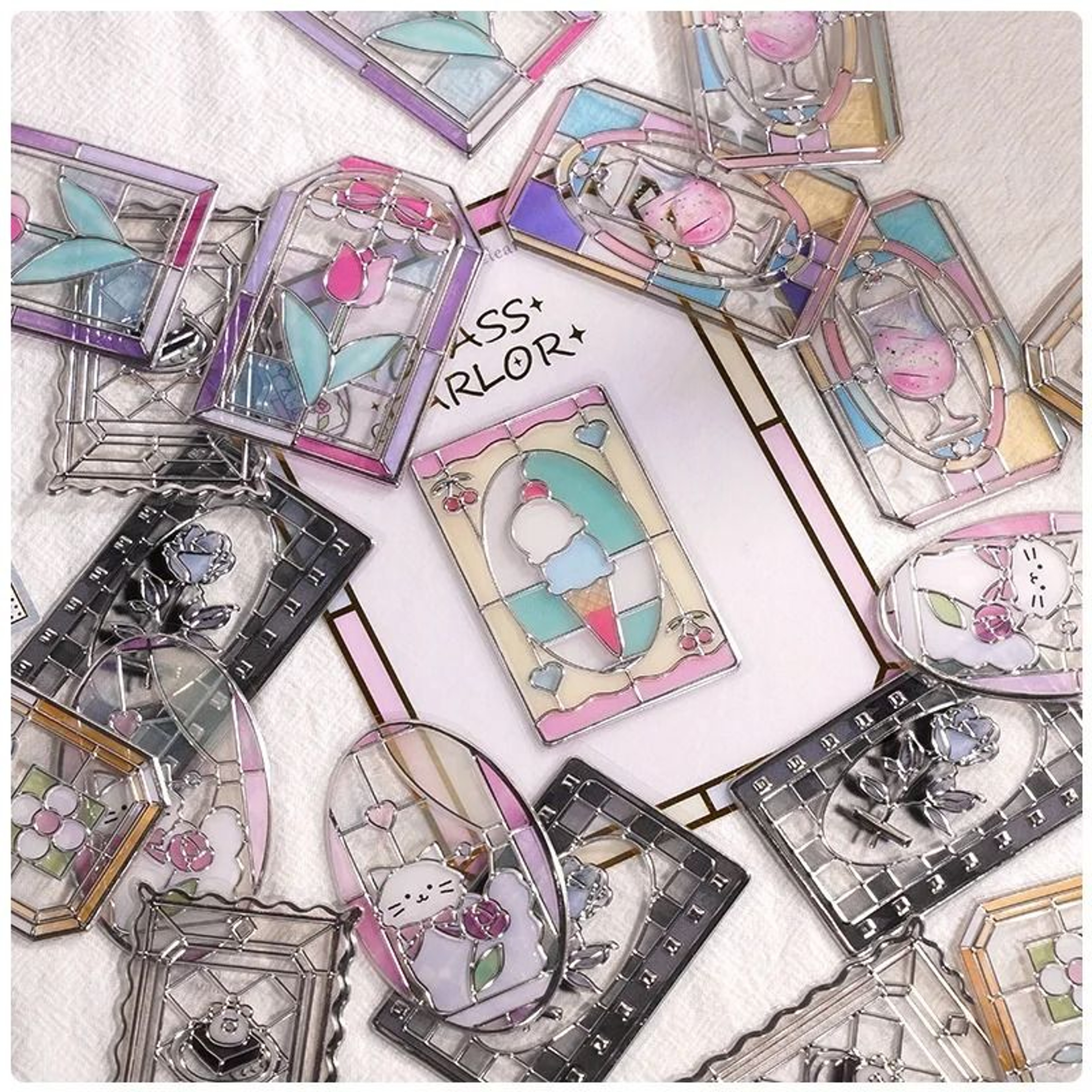 Kawaii Stained Glass 3D Scrapbook Stickers 6