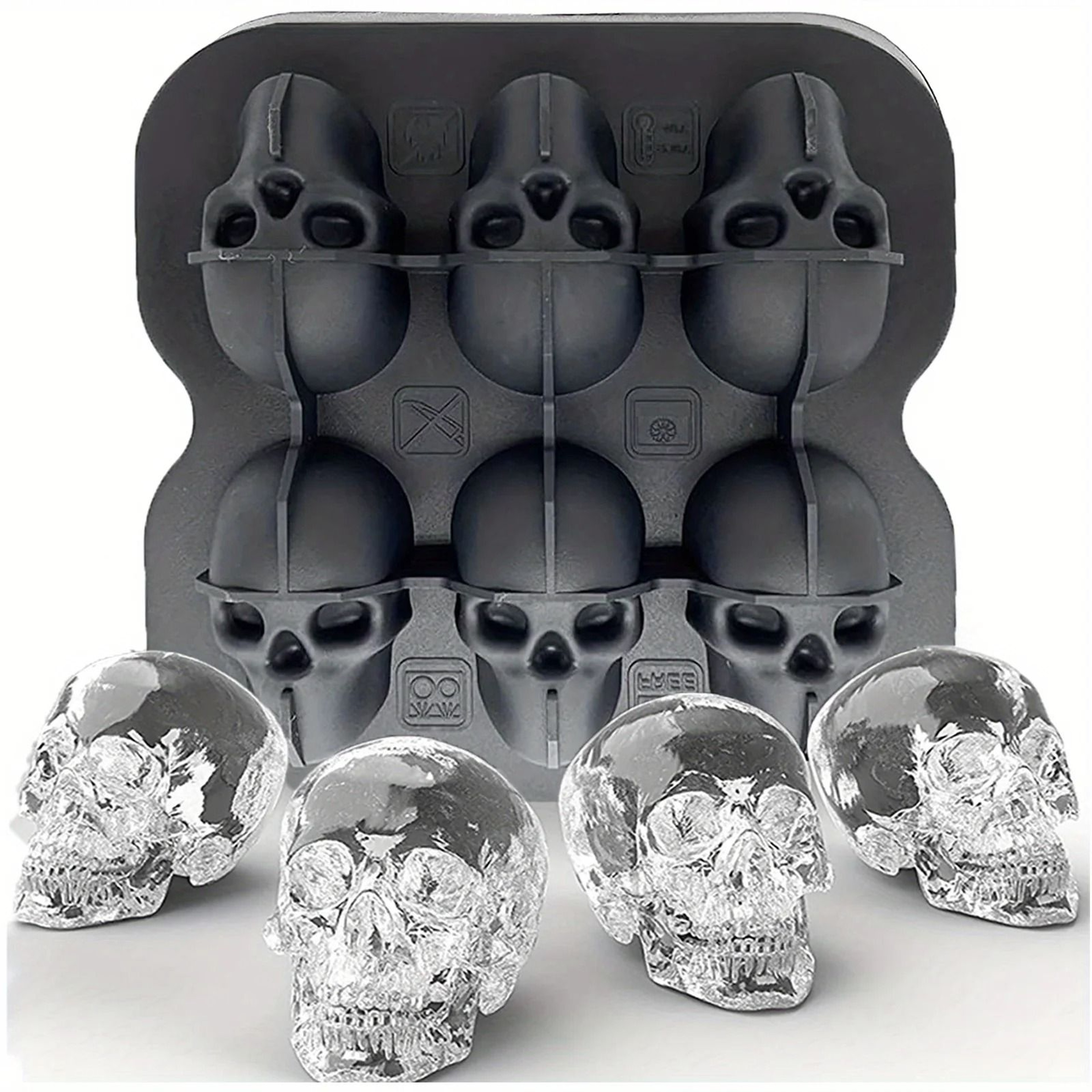 Skull Ice Mold For Whiskey And Halloween Drinks 0