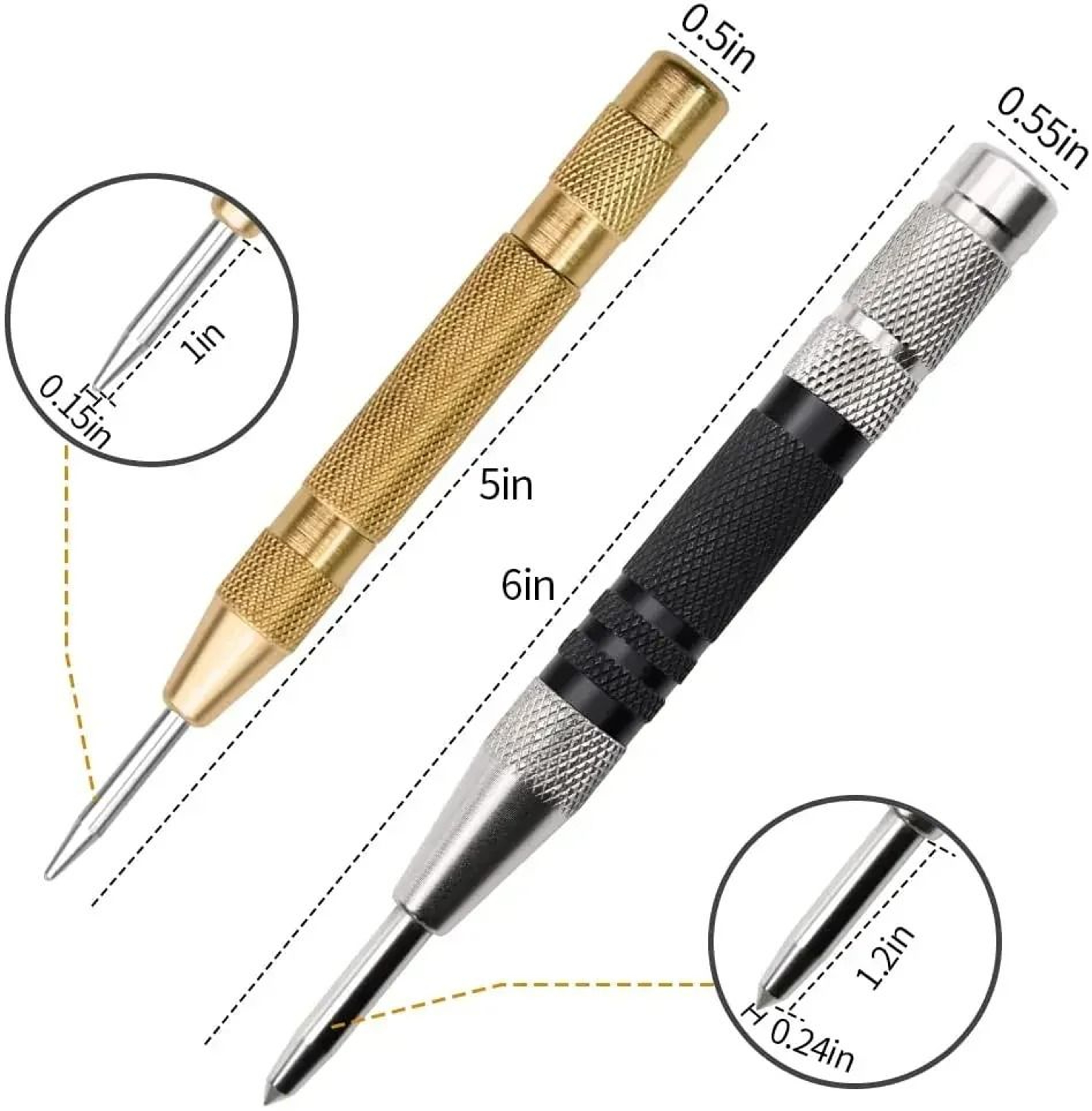 Precision Spring Loaded Automatic Center Punch 9