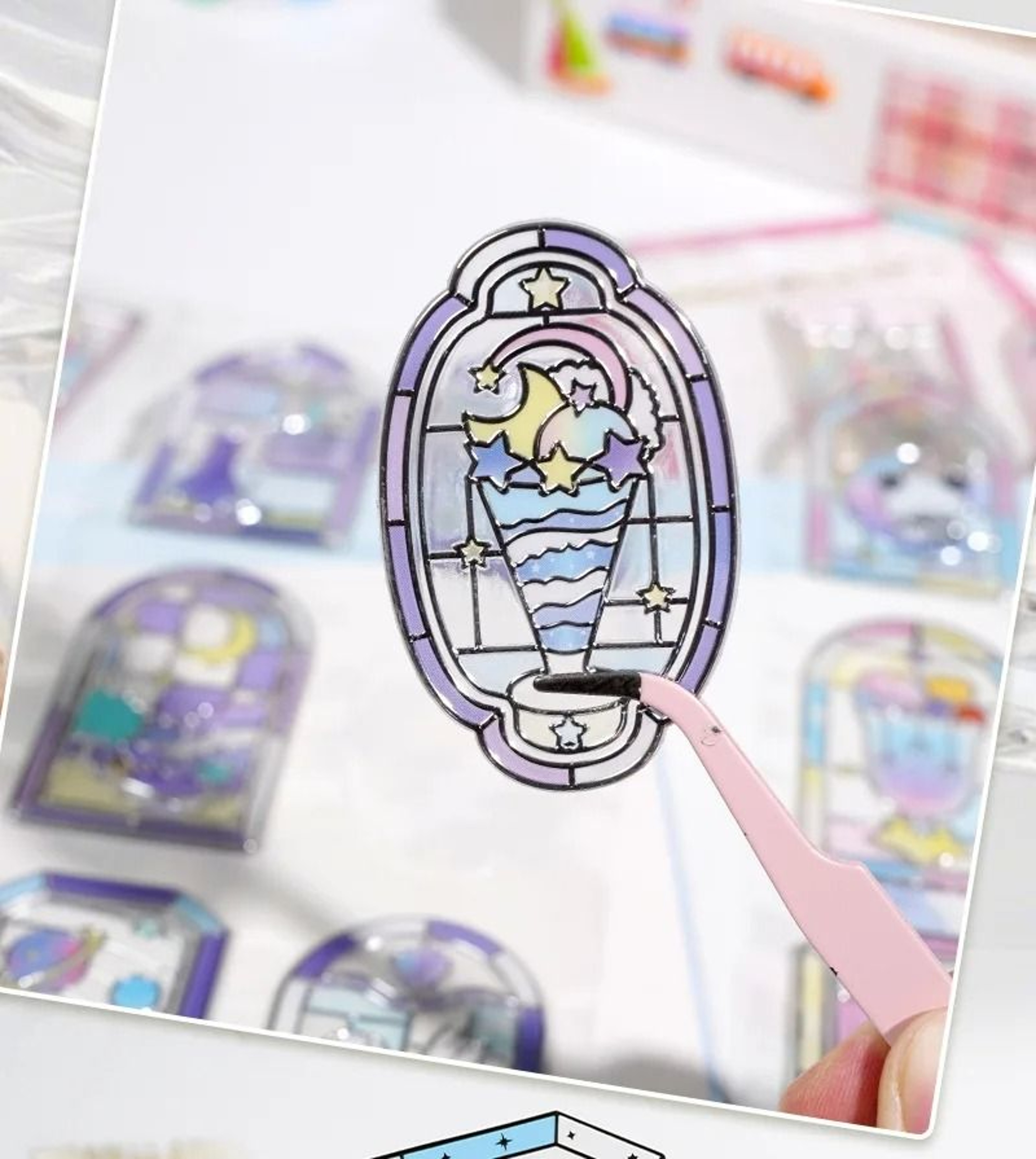 Kawaii Stained Glass Dessert 3D Sticker Sheet 5