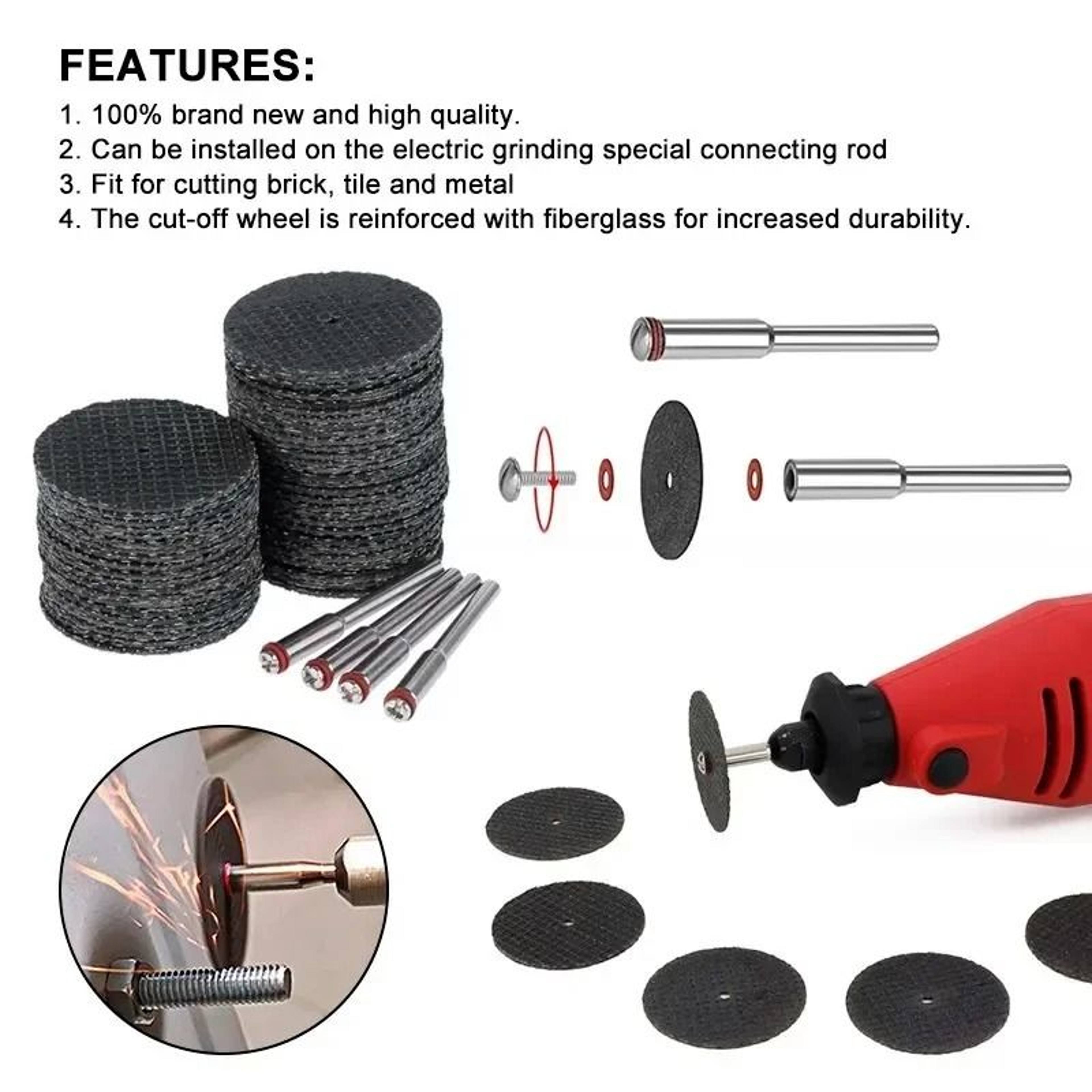 Precision Cut 32mm Abrasive Cutting Disc Set With Mandrels 5