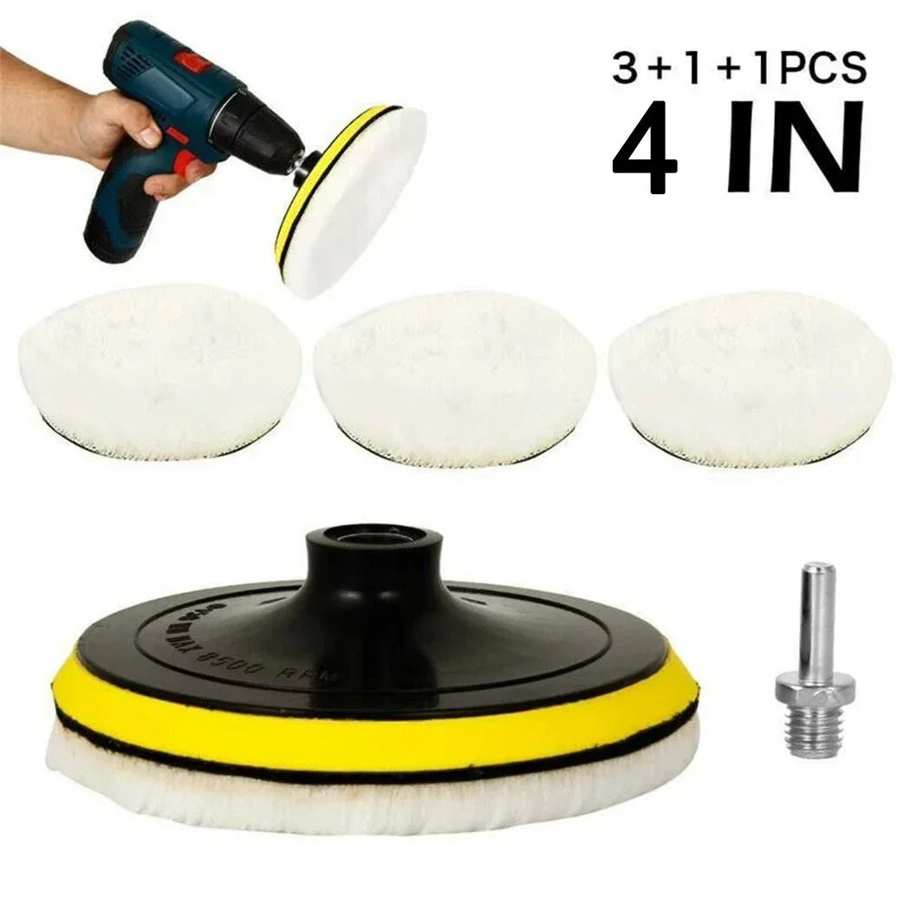 SmoothFinish 4 Inch Wool Polishing Pad Set 5