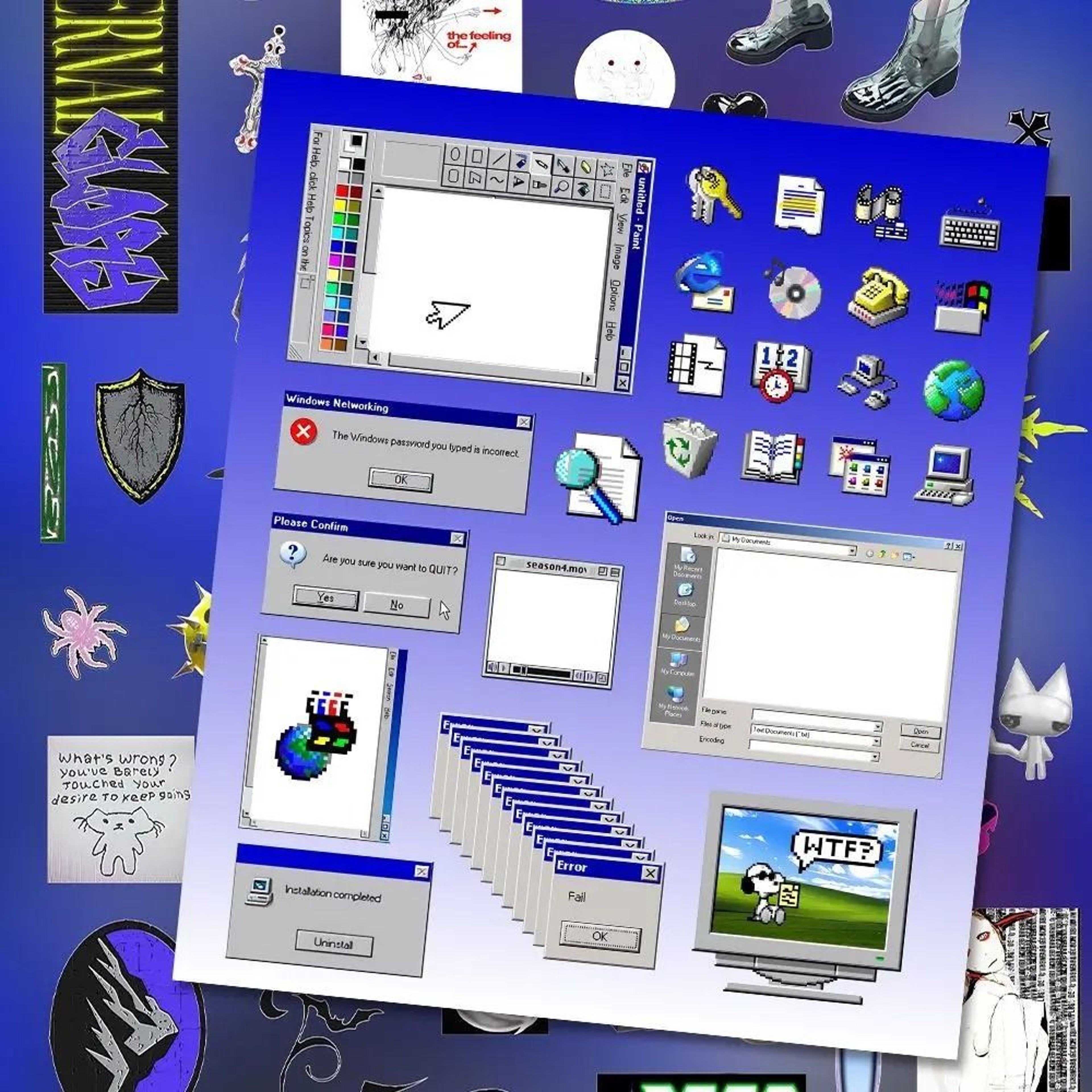 Dreamscape Y2K Dreamcore Scrapbook Stickers 6
