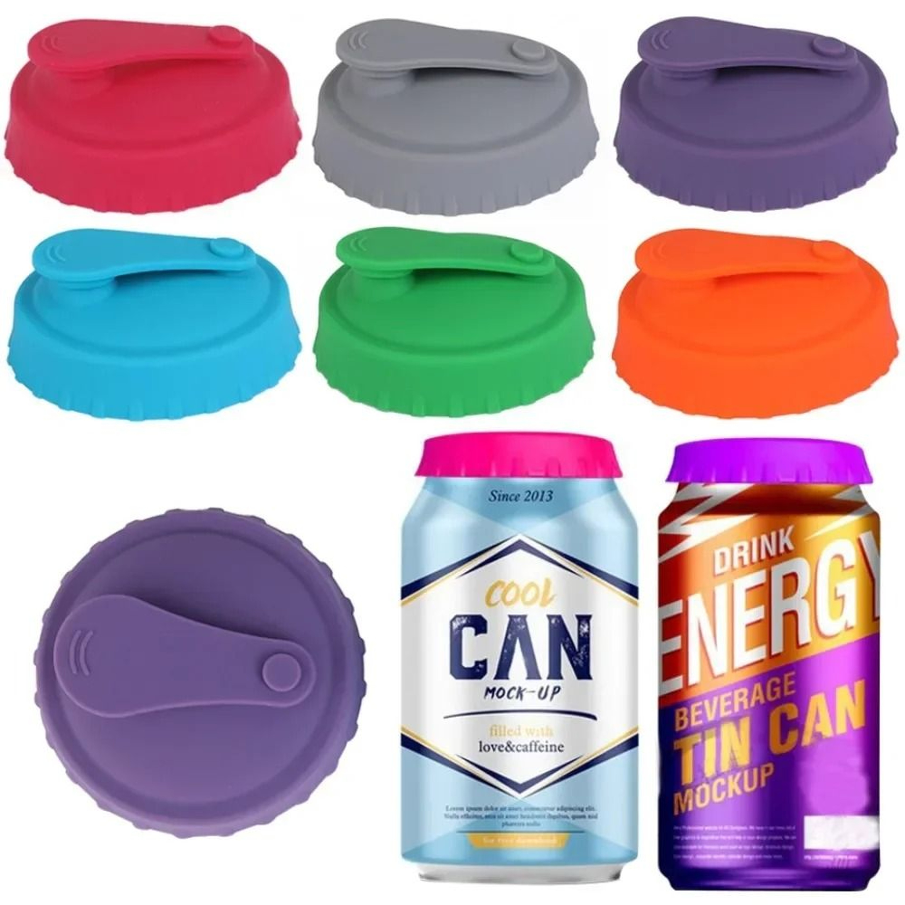 FreshSeal Reusable Silicone Soda Can Lids 0