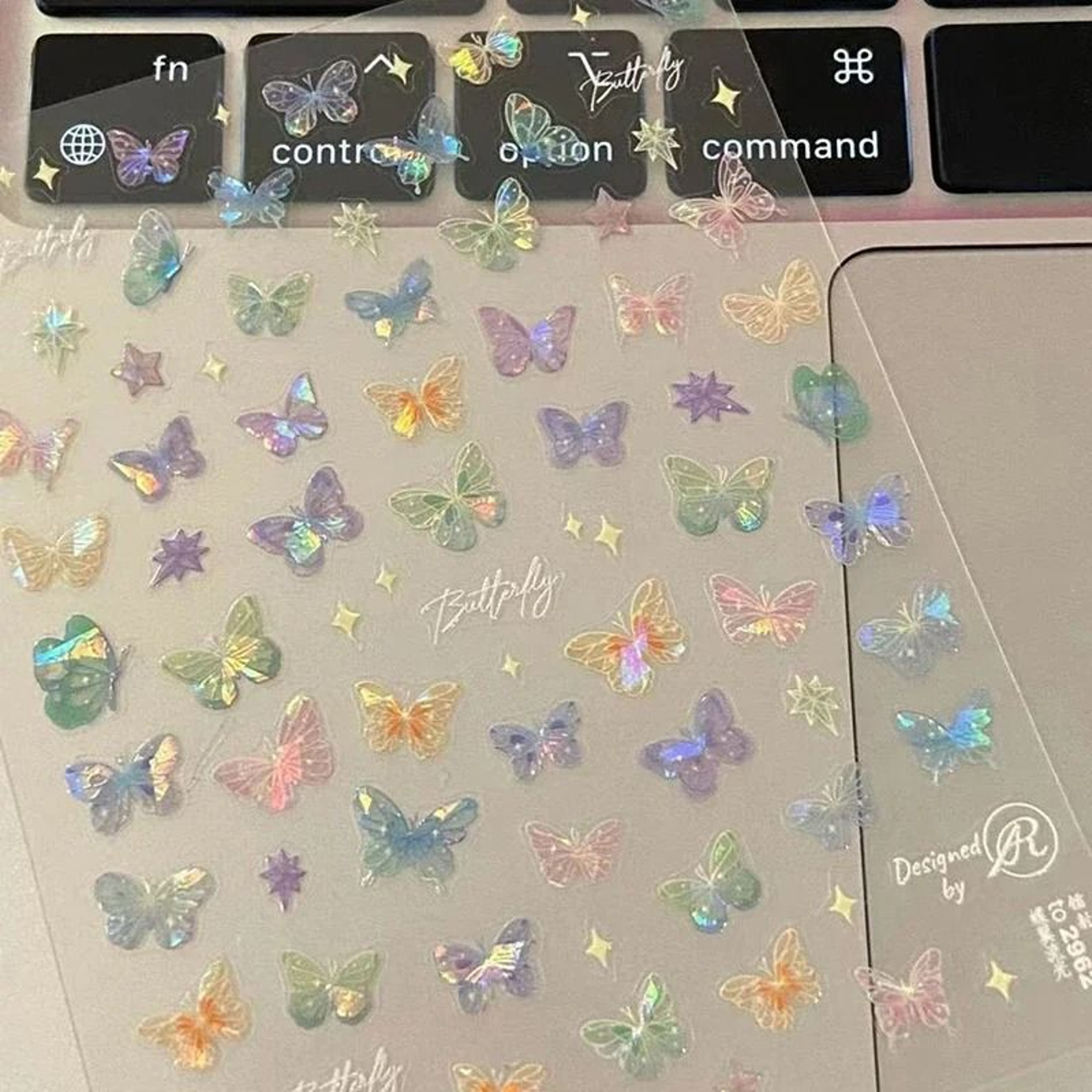 FlutterGlow Embossed Butterfly Fairy Stickers 7