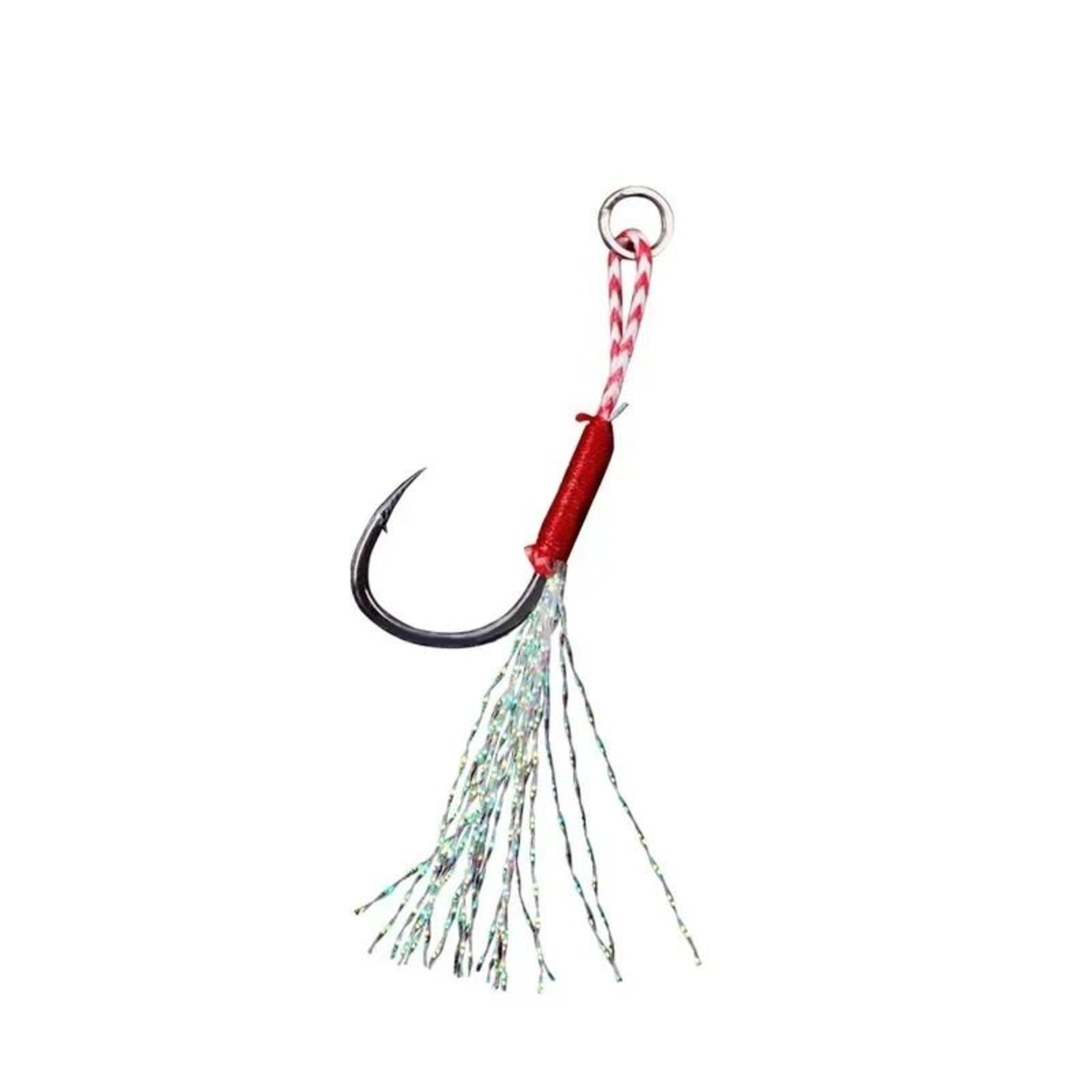 High Carbon Steel Slow Jigging Assist Hooks With Feather Thread 10 Piece Set 1