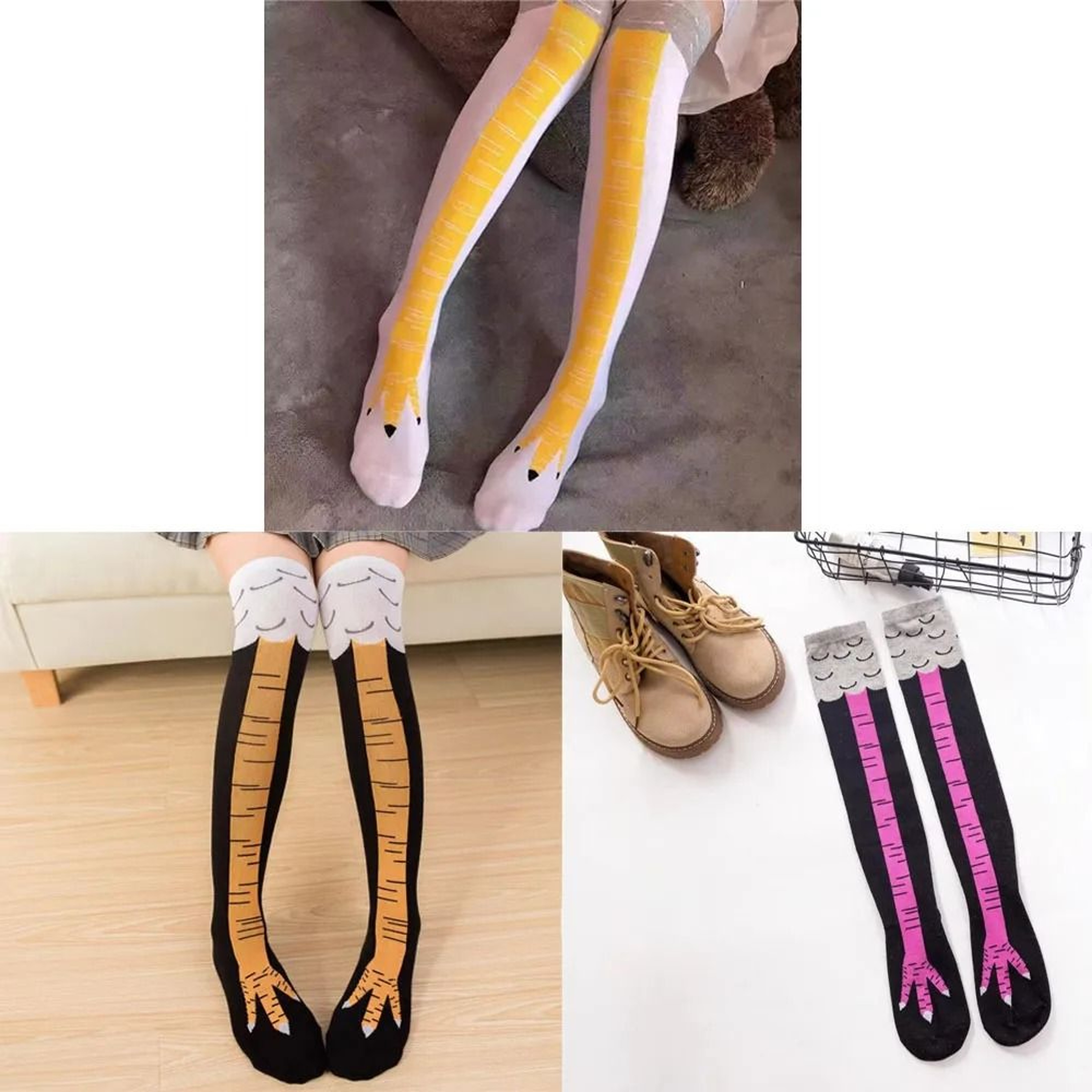 Funny Chicken Leg Over Knee Novelty Socks 10
