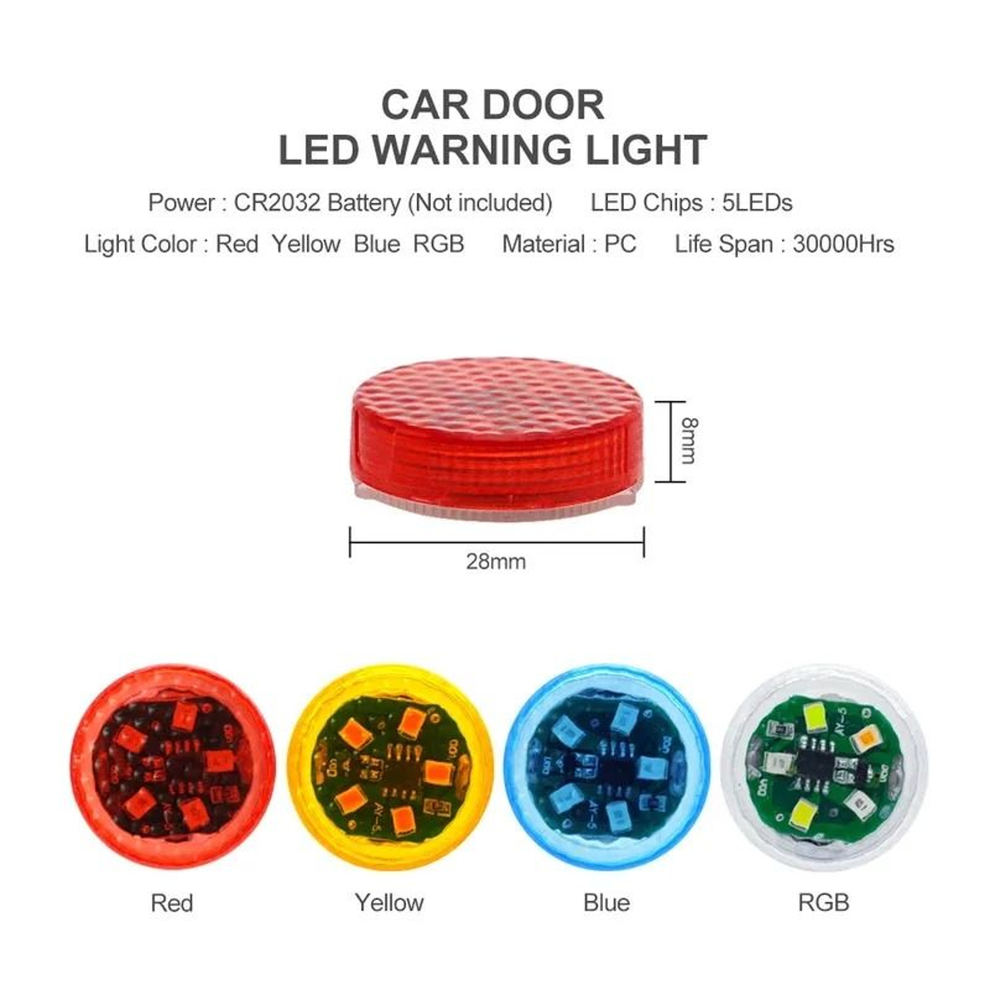 Magnetic Sensor Car Door Safety Warning Lights 13