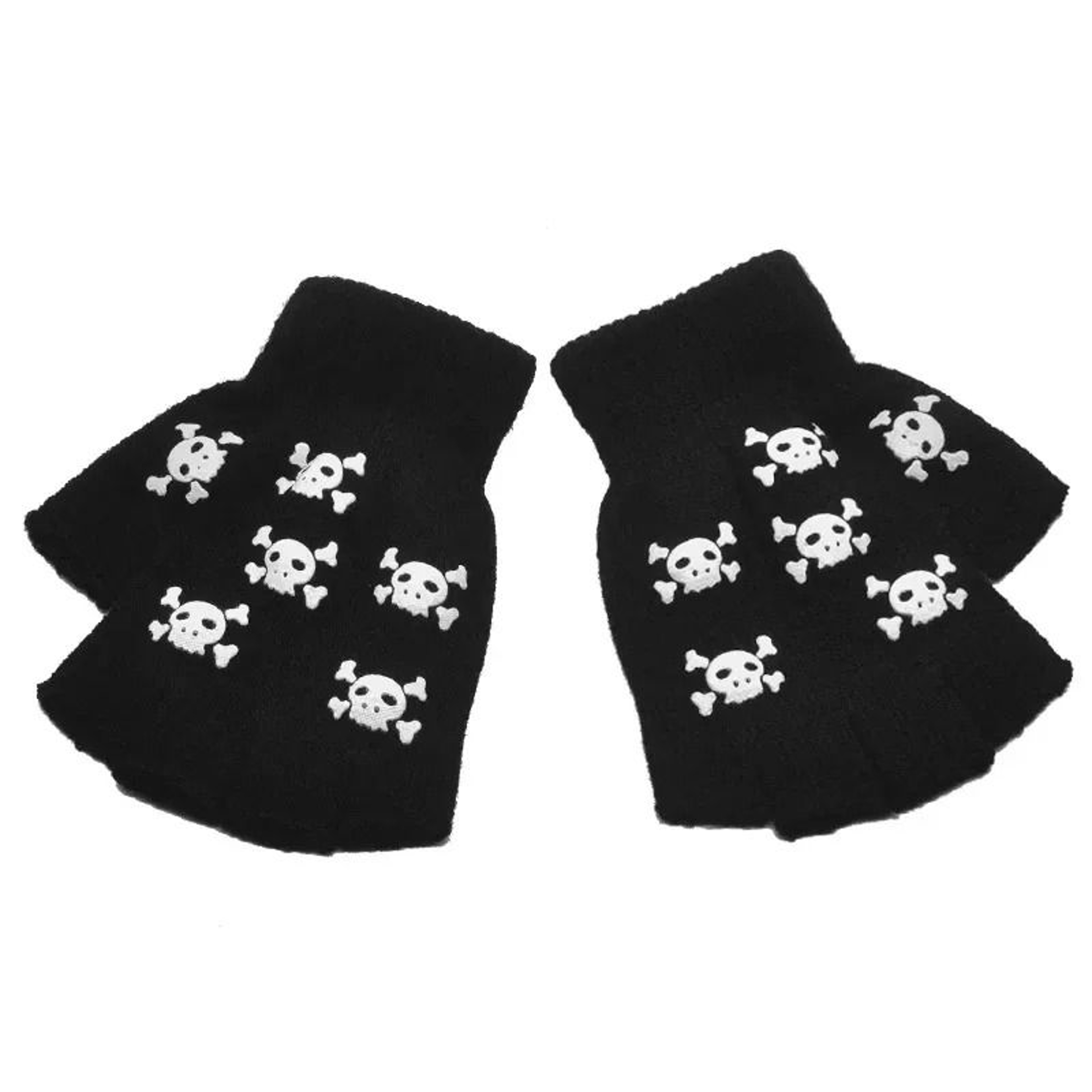 Glow In The Dark Skeleton Fingerless Gloves 3