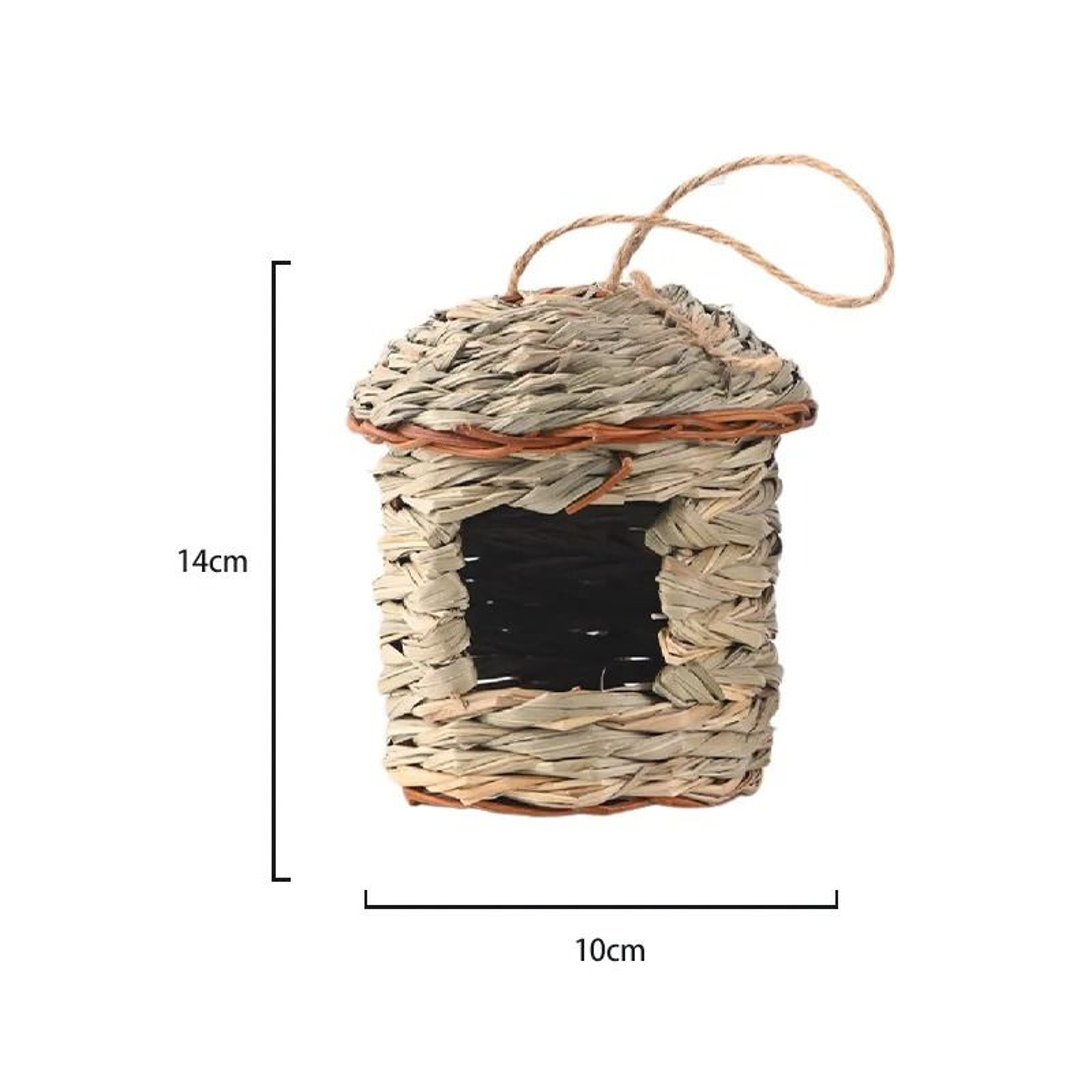 Handwoven Straw Hanging Bird Nest And Breeding Hut 1