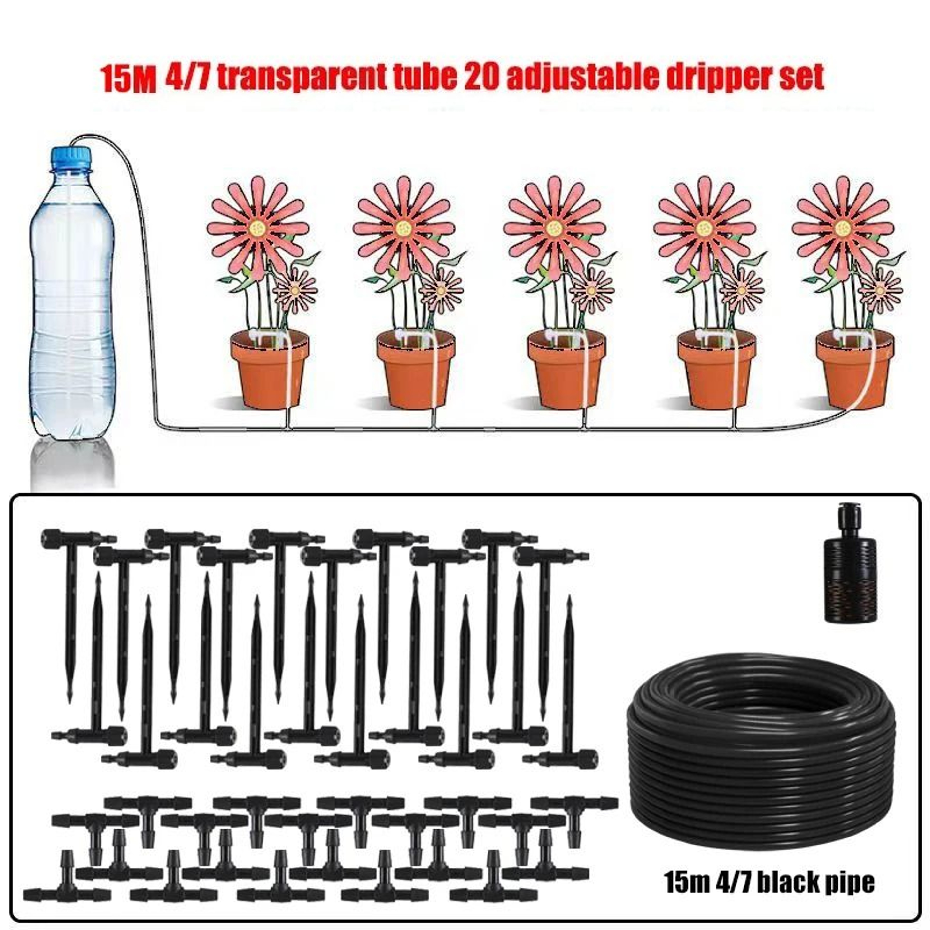 Adjustable Micro Drip Irrigation Kit For Potted Plants 6