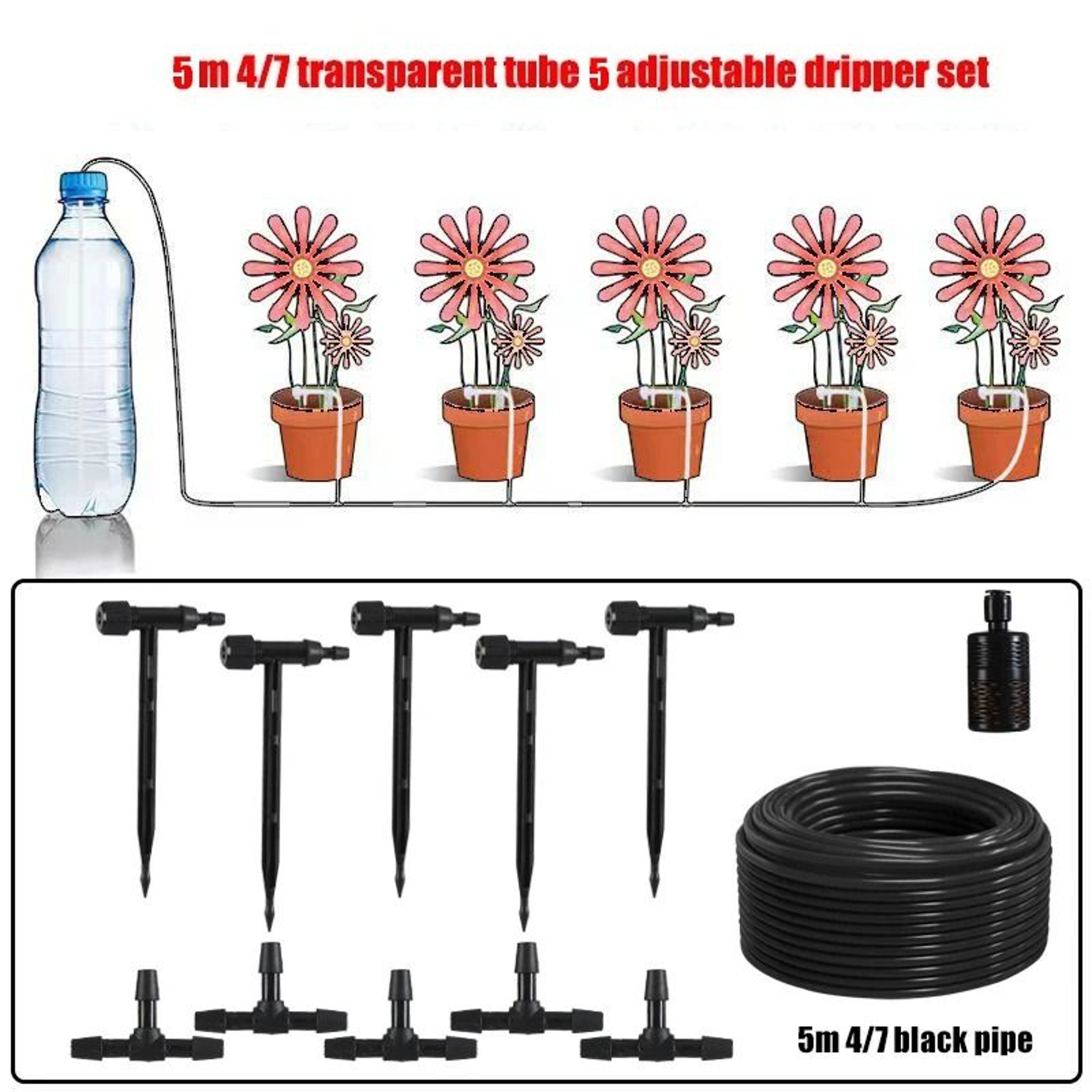 Adjustable Micro Drip Irrigation Kit For Potted Plants 1