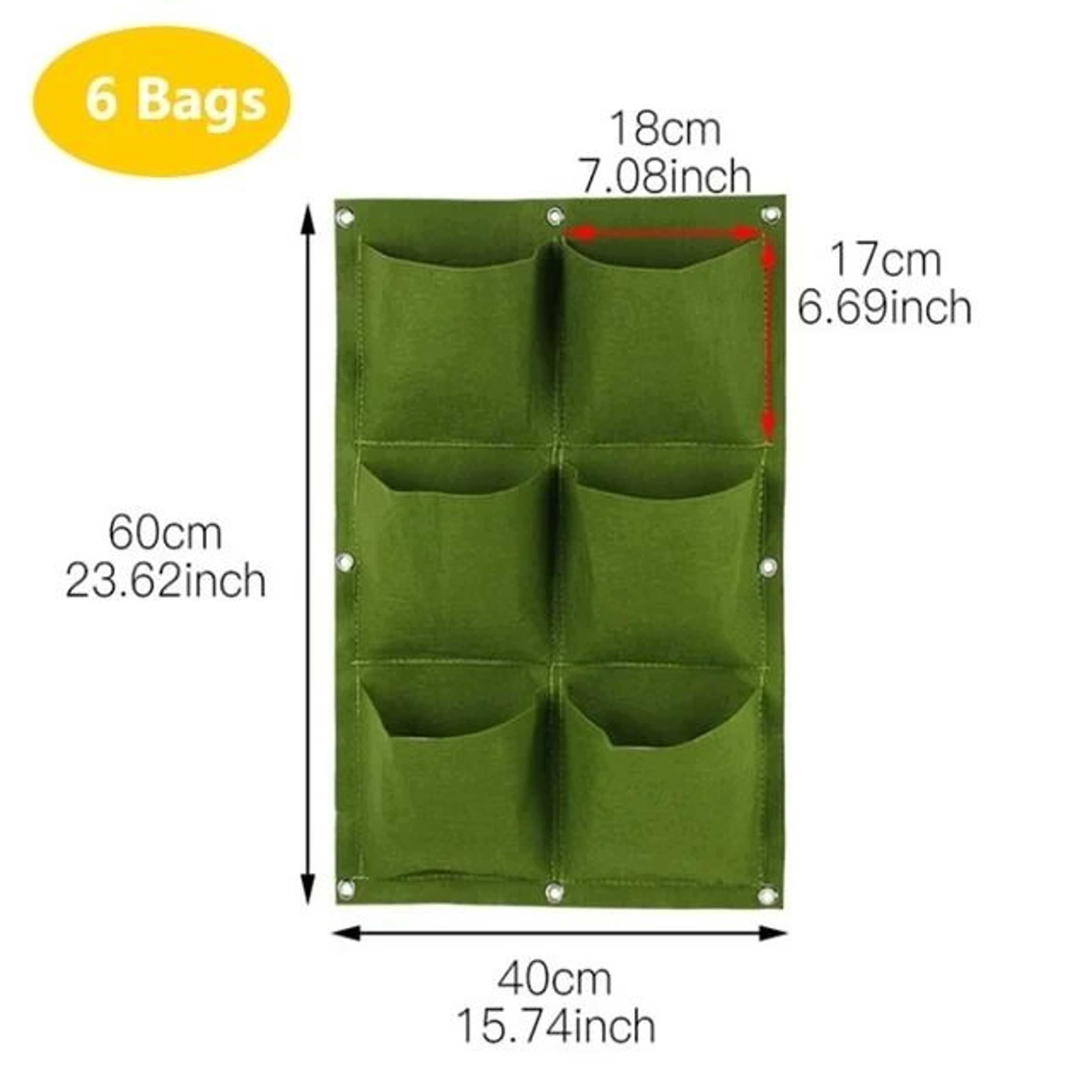 Multi Pocket Wall Hanging Planter Bag For Herbs Flowers And Vertical Gardens 8