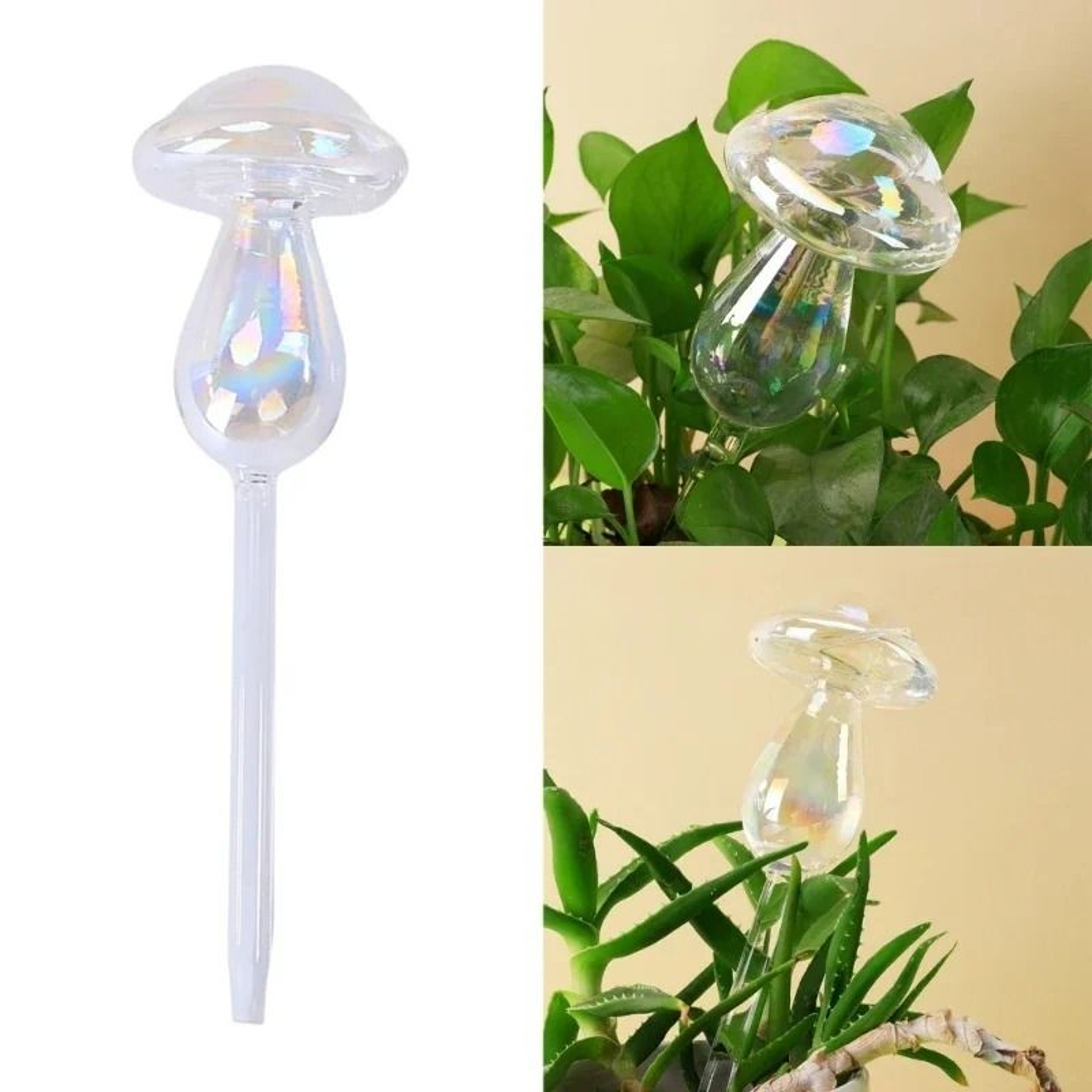 Decorative Glass Mushroom Self Watering Bulbs For Indoor Outdoor Potted Plant Care 7