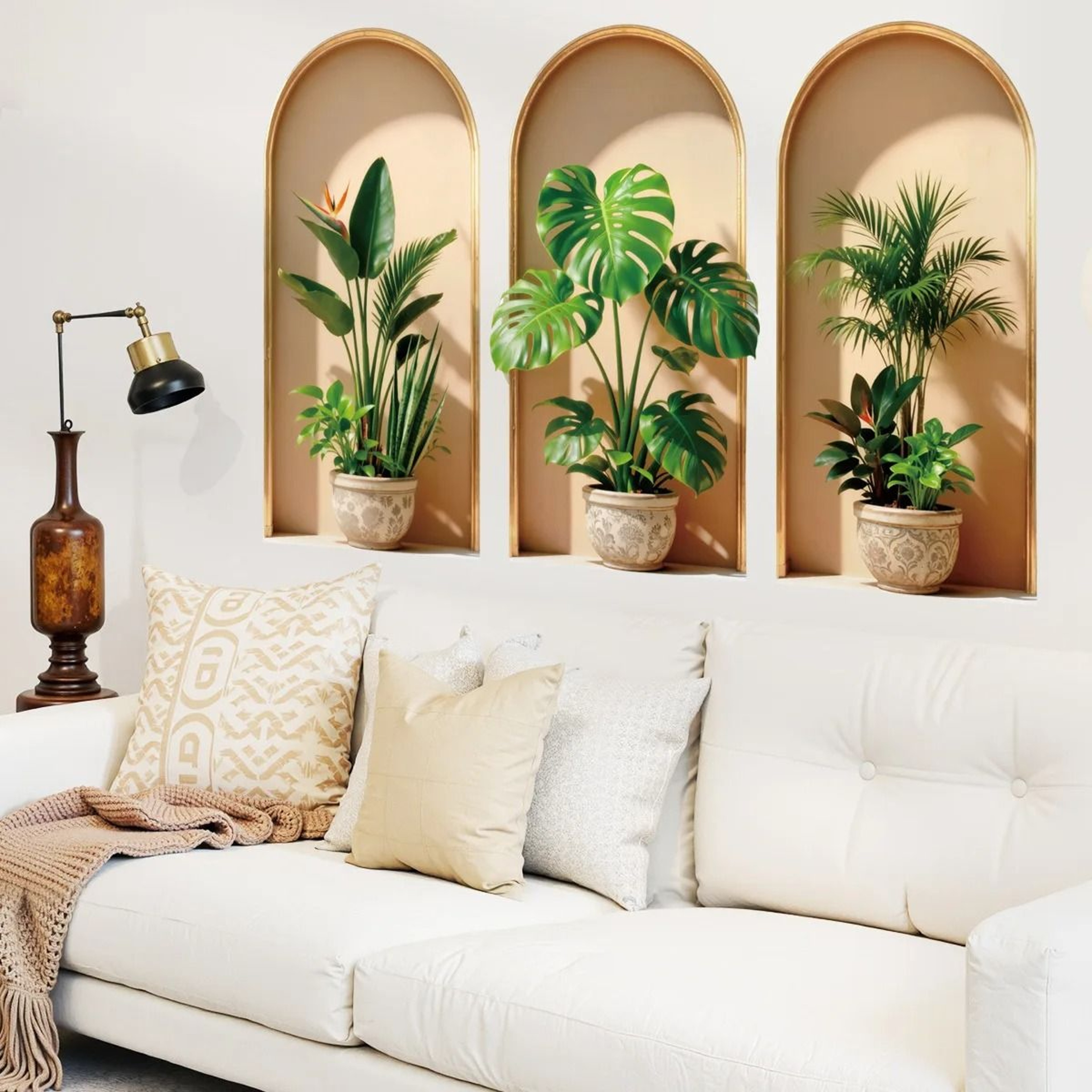 Realistic Potted Plant Picture Frame Wall Decal For Modern Botanical Home Decor 5