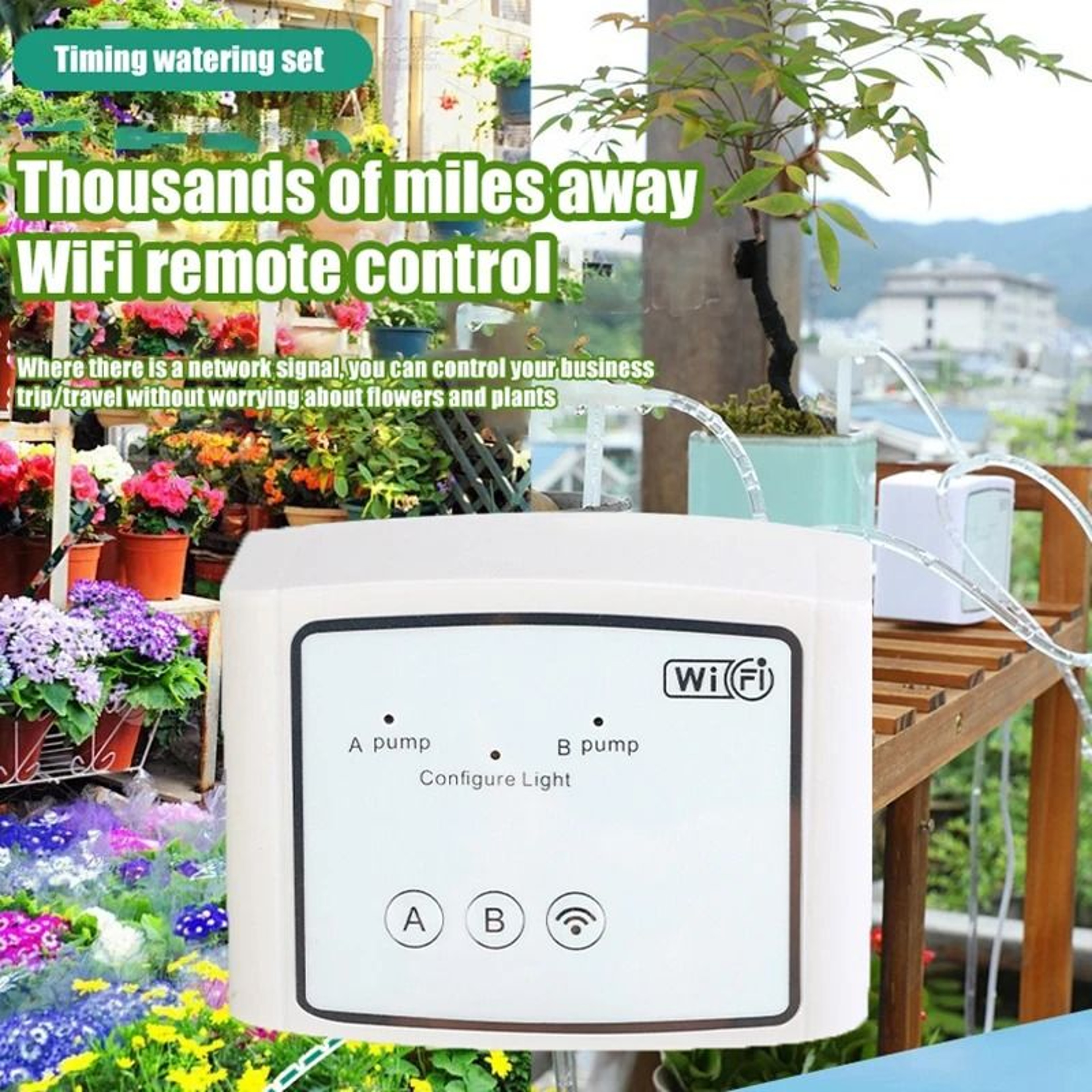 WiFi Dual Pump Drip Irrigation Kit For Smart Automatic Plant Watering 8