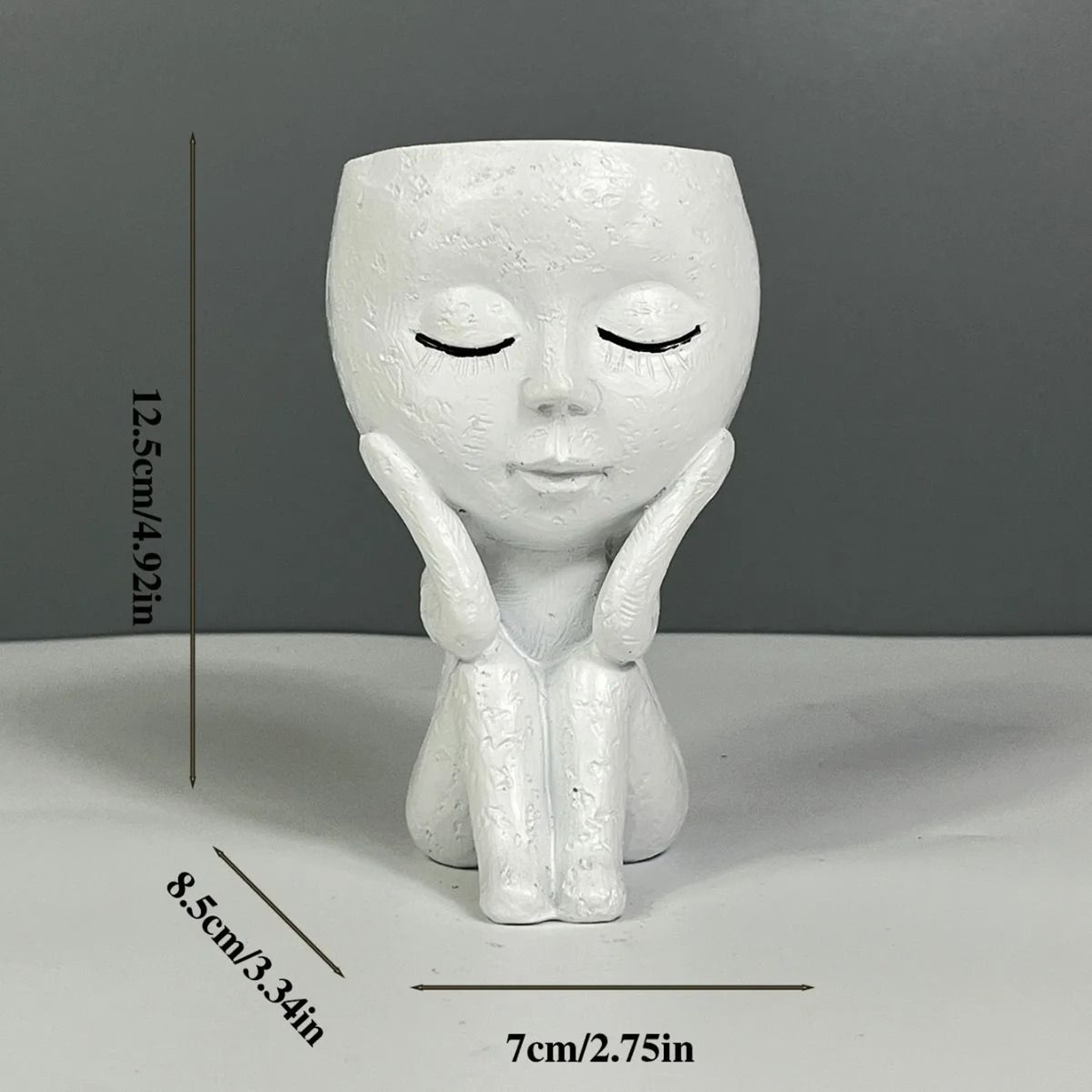Cute Thinking Face Resin Succulent Planter For Desk And Home Decor 2