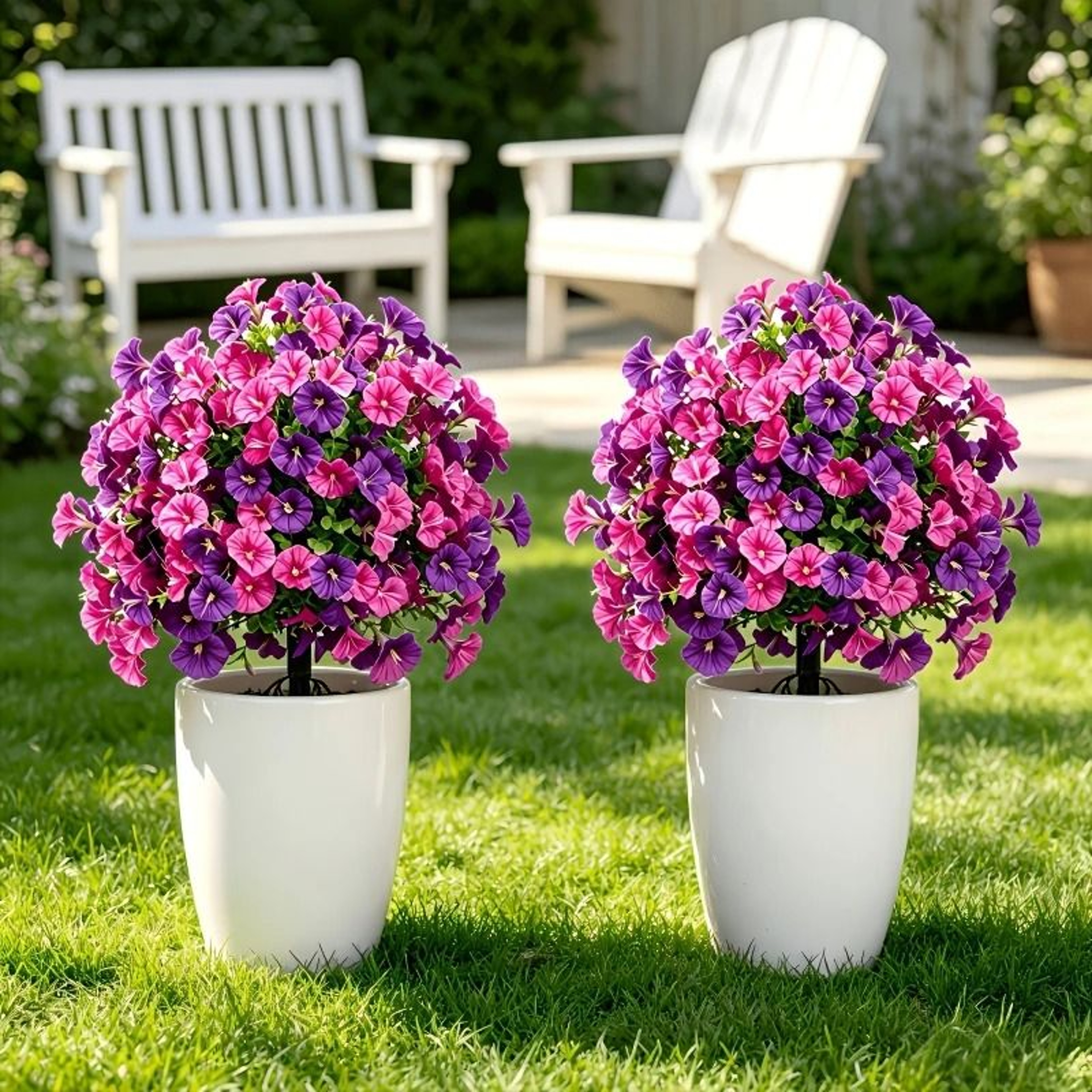 Lifelike Artificial Morning Glory Garden Stakes 6