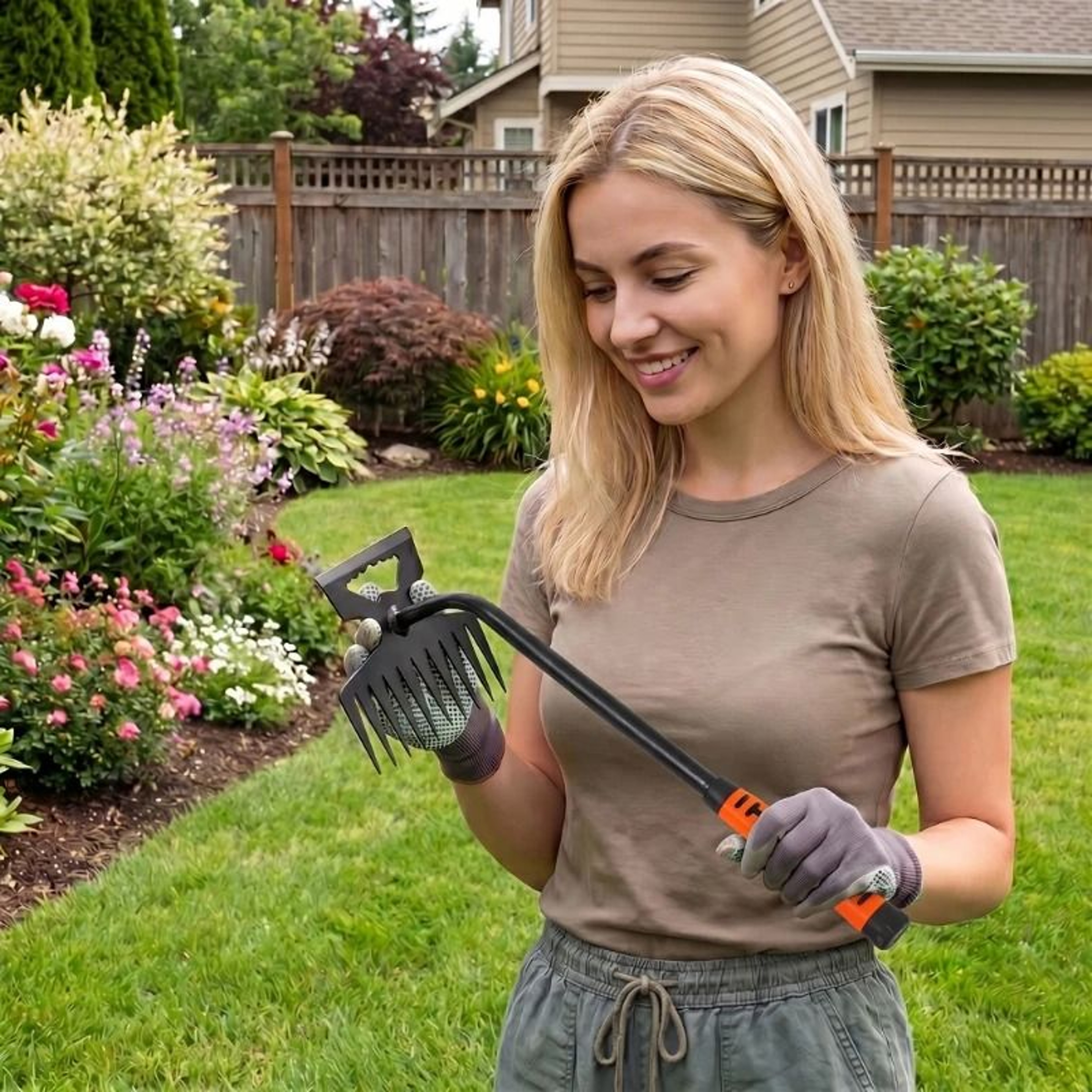 Heavy Duty Garden Weeding Rake And Root Remover 2