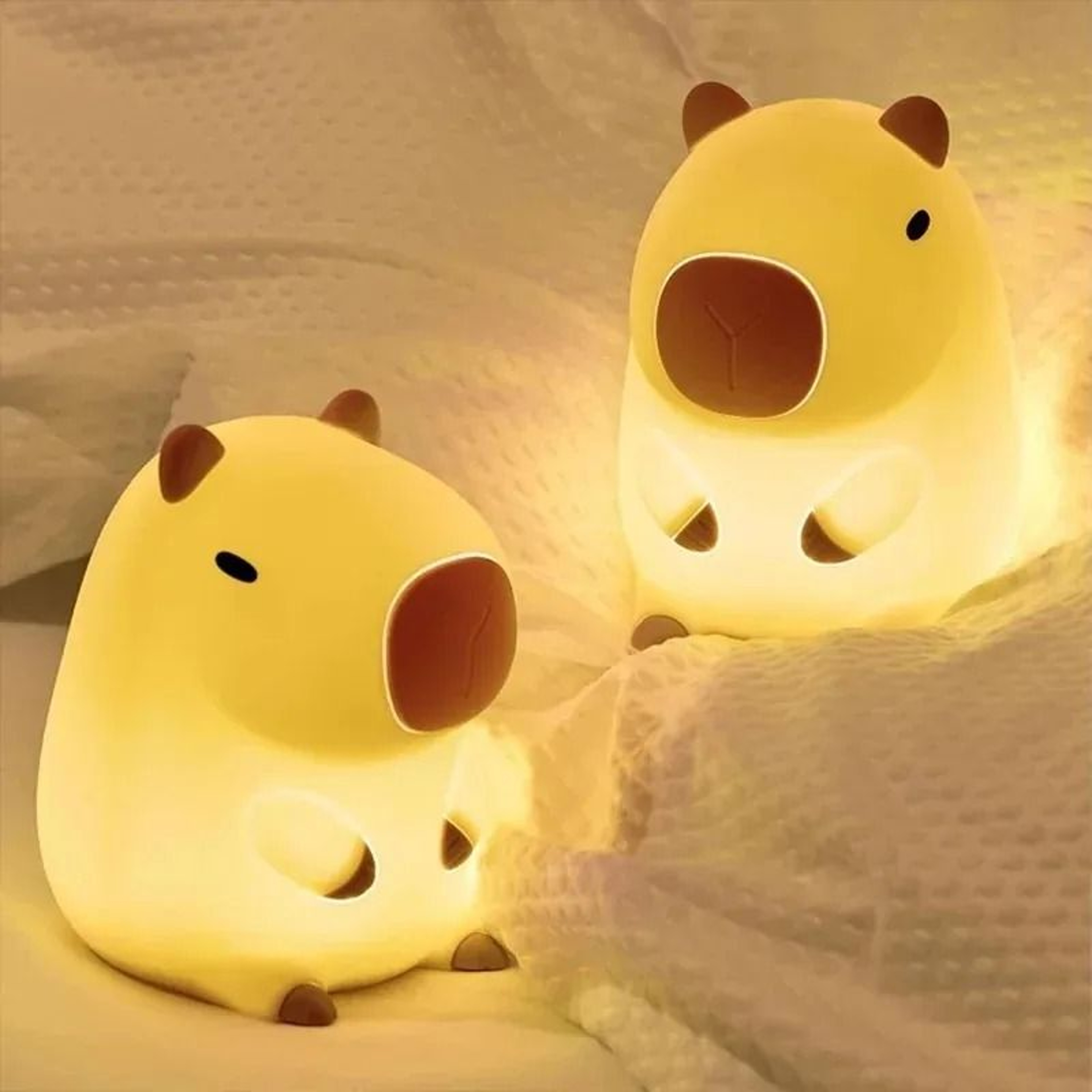 Cute Capybara Silicone Night Light Bedside Lamp 3