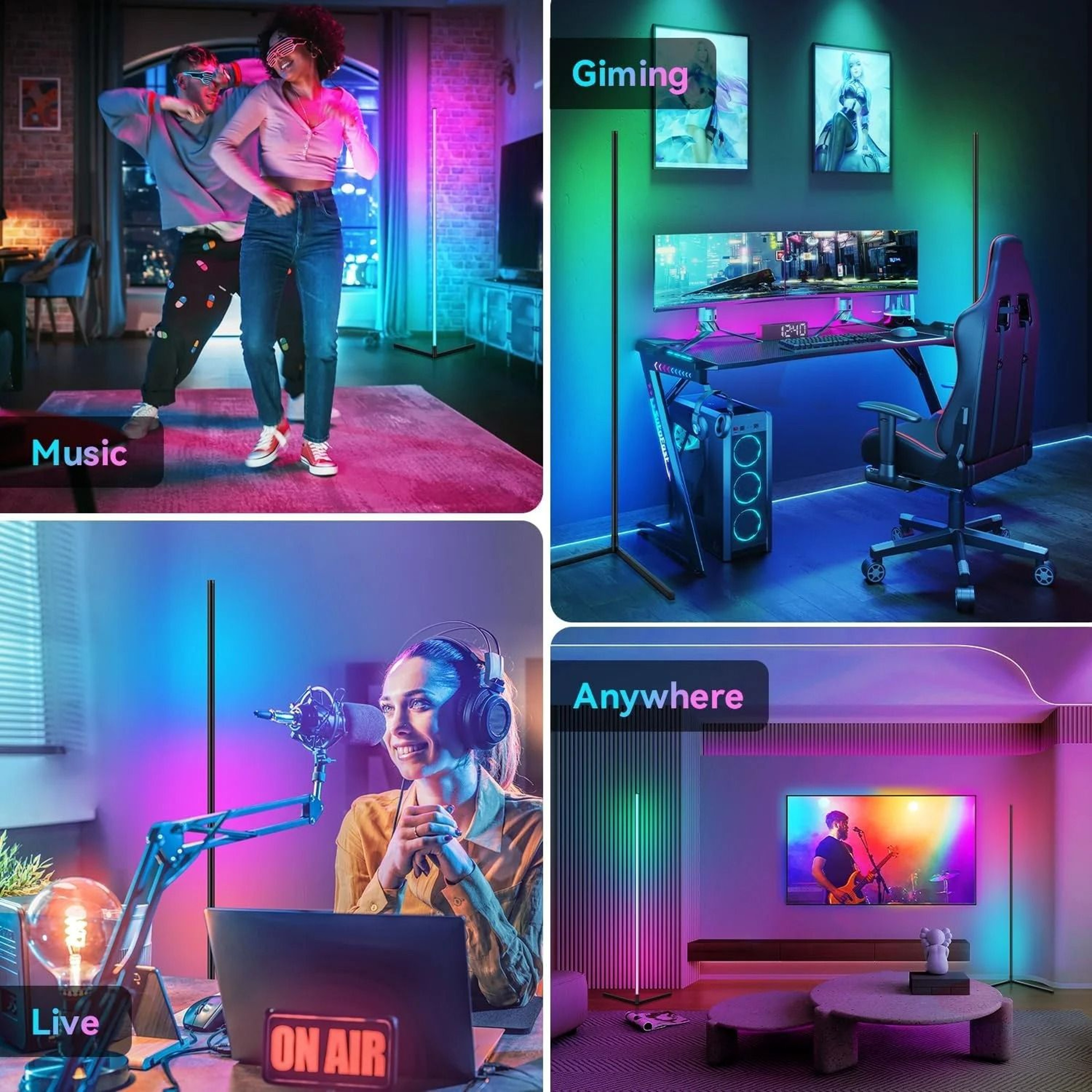 Smart RGB Music Sync Corner Floor Lamp 6