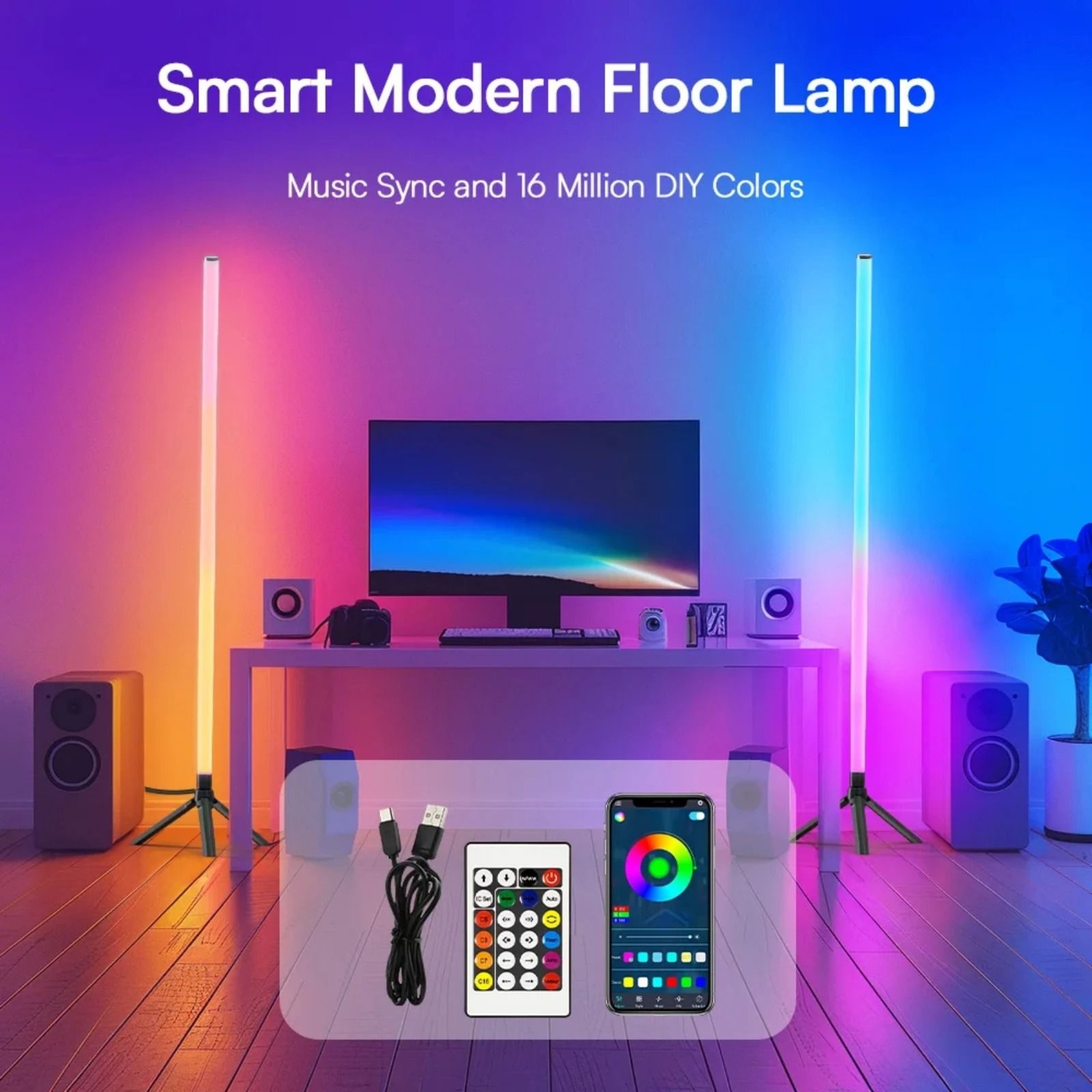 Smart RGBIC 360 Degree Corner Floor Lamp 5