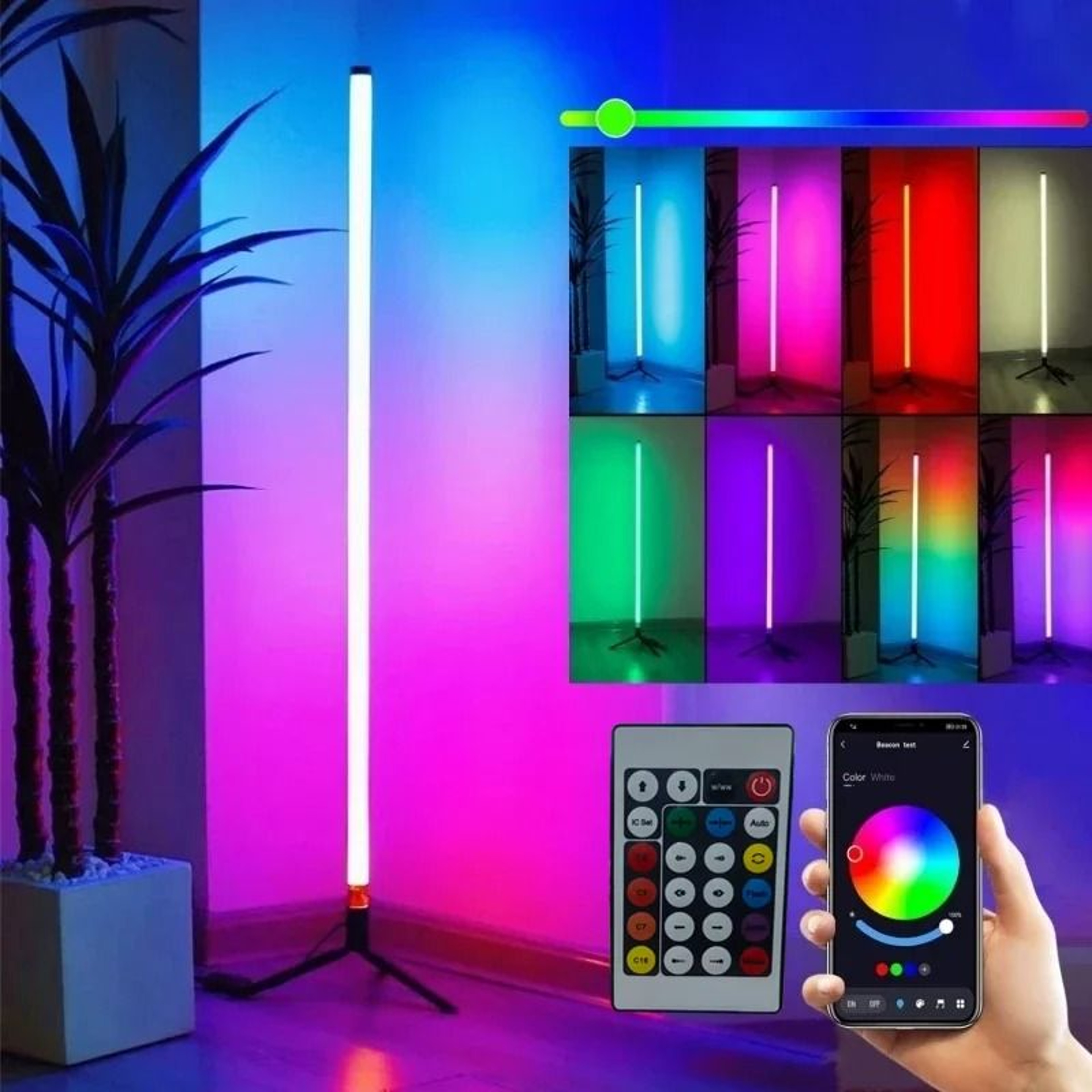 Smart RGB Corner Floor Lamp With App Control And Music Sync 0