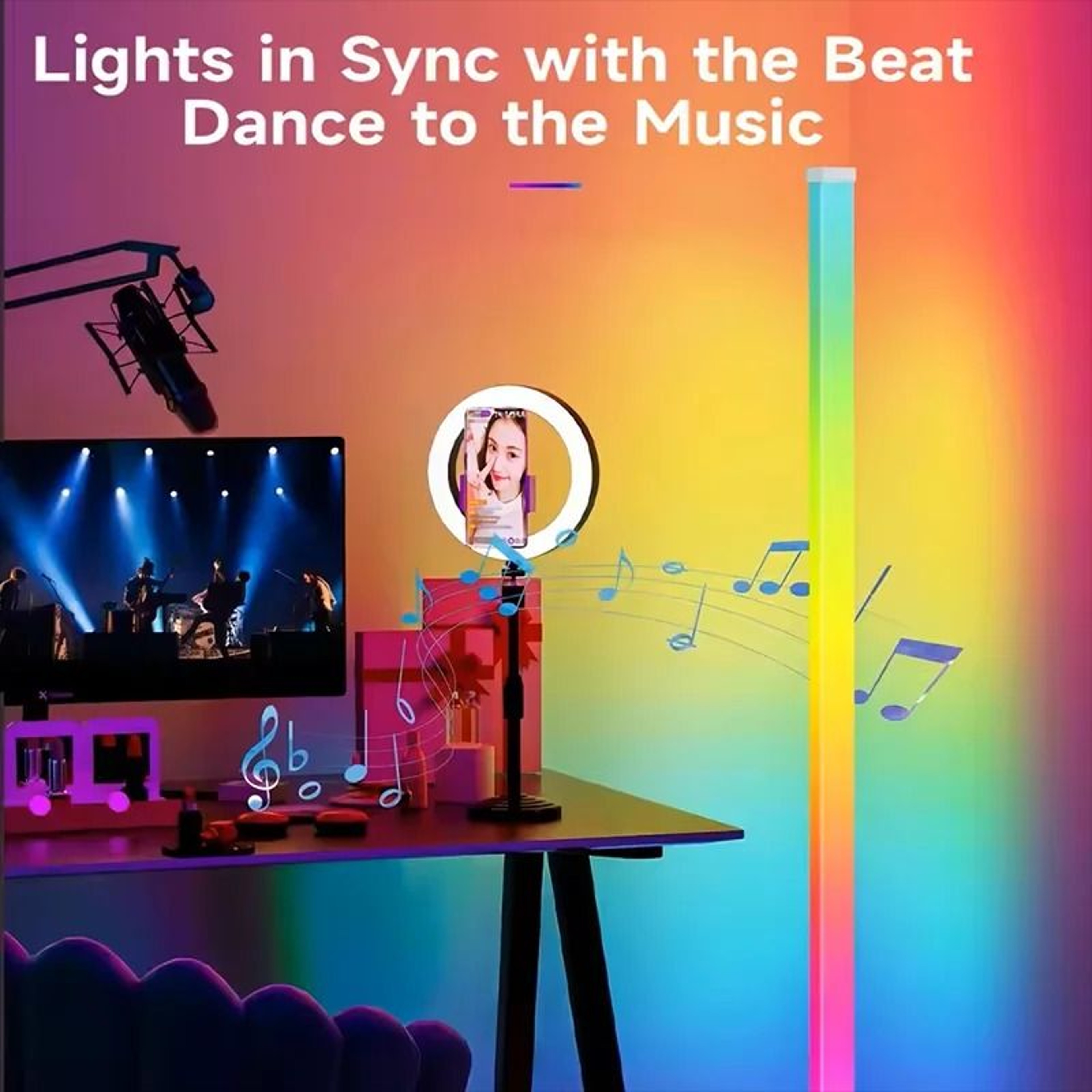 Smart RGB Corner Floor Lamp With App Control And Music Sync 4