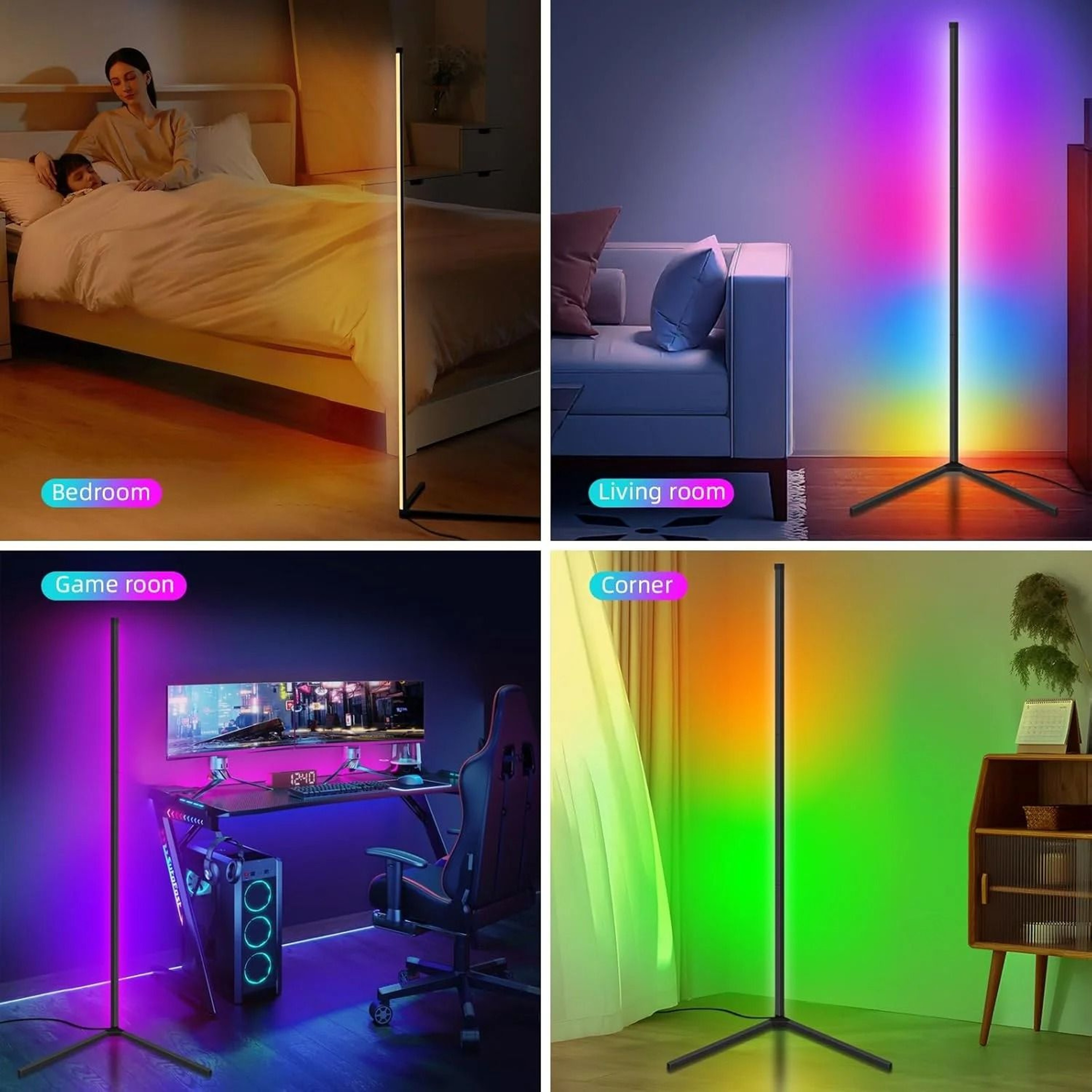 LumiSync Smart RGB Corner Floor Lamp 3