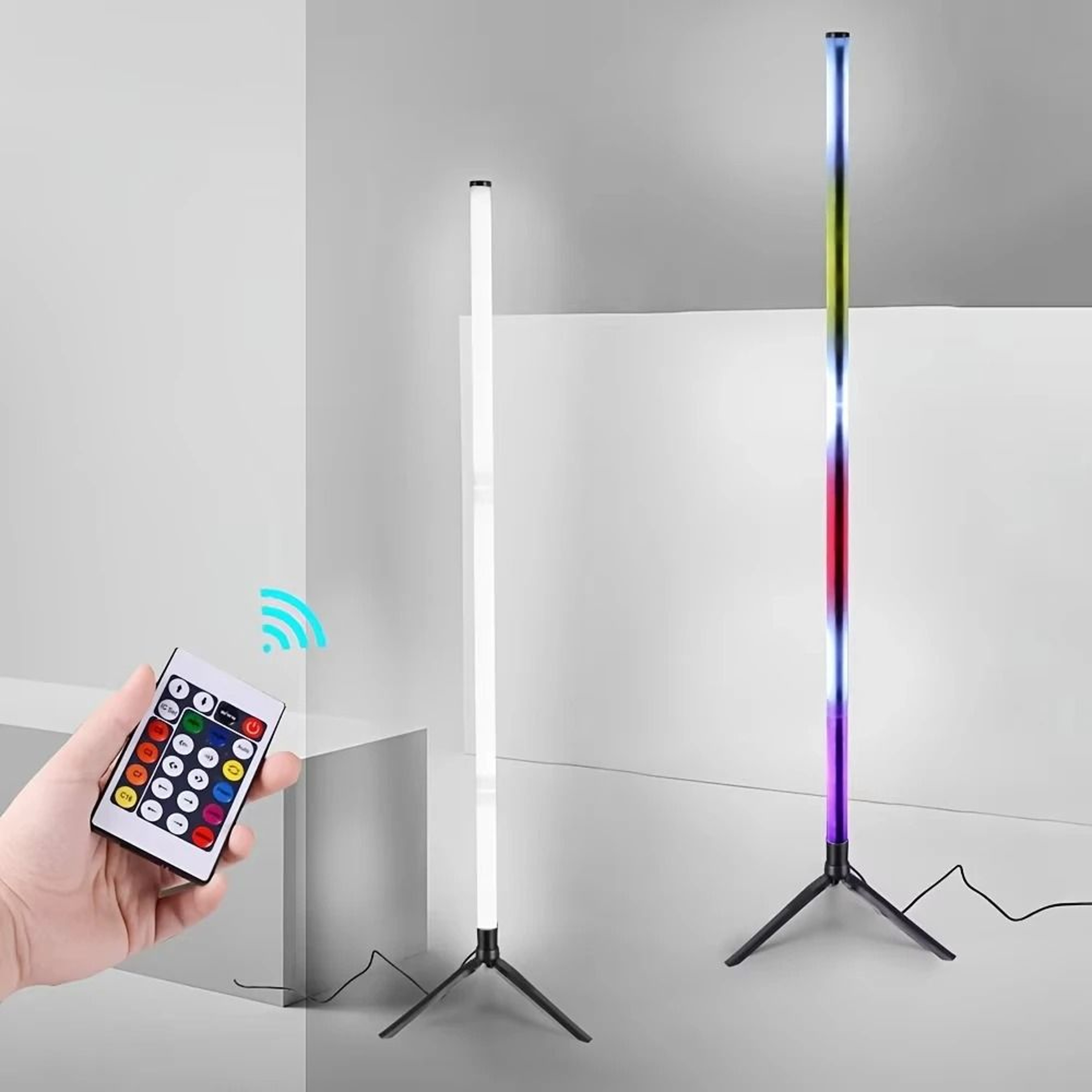 LumiTone Smart RGB Warm Cool White USB Corner Floor Lamp Lighting 0