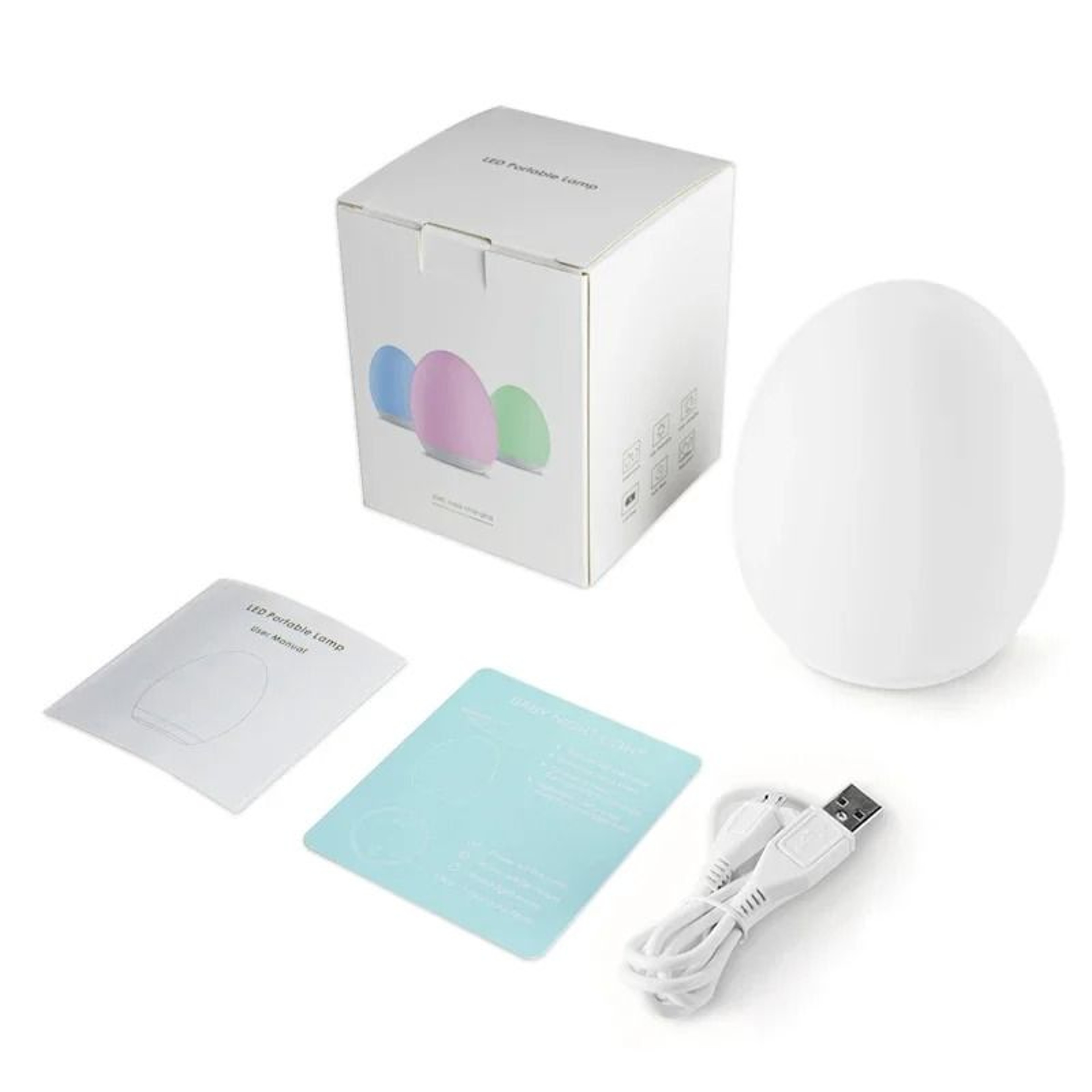 Rechargeable RGB Touch Night Light With Remote Dimmable Seven Color Glow 7