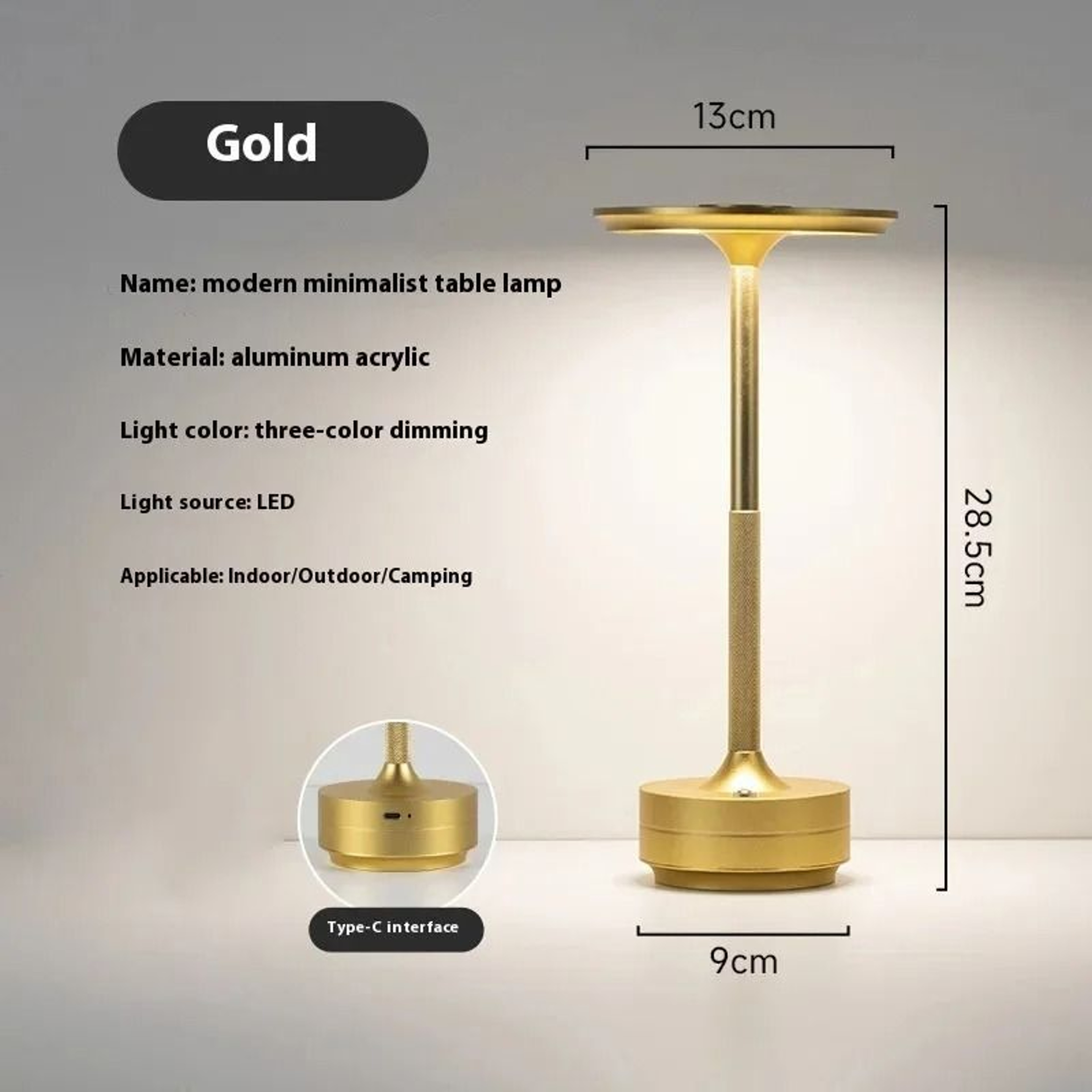 Rechargeable Retro Touch Table Lamp With Stepless Dimming And Cordless Ambience 2