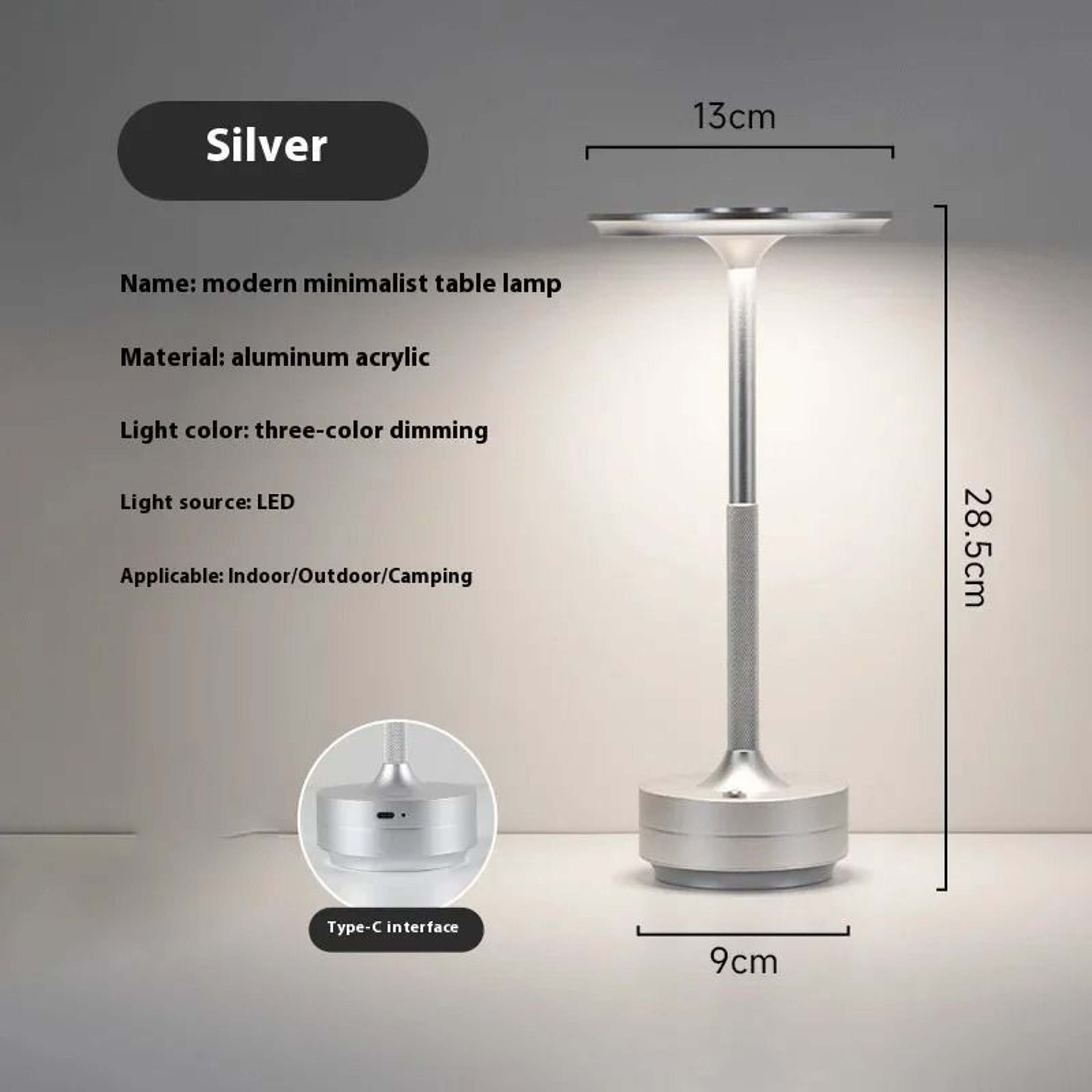 Rechargeable Retro Touch Table Lamp With Stepless Dimming And Cordless Ambience 3