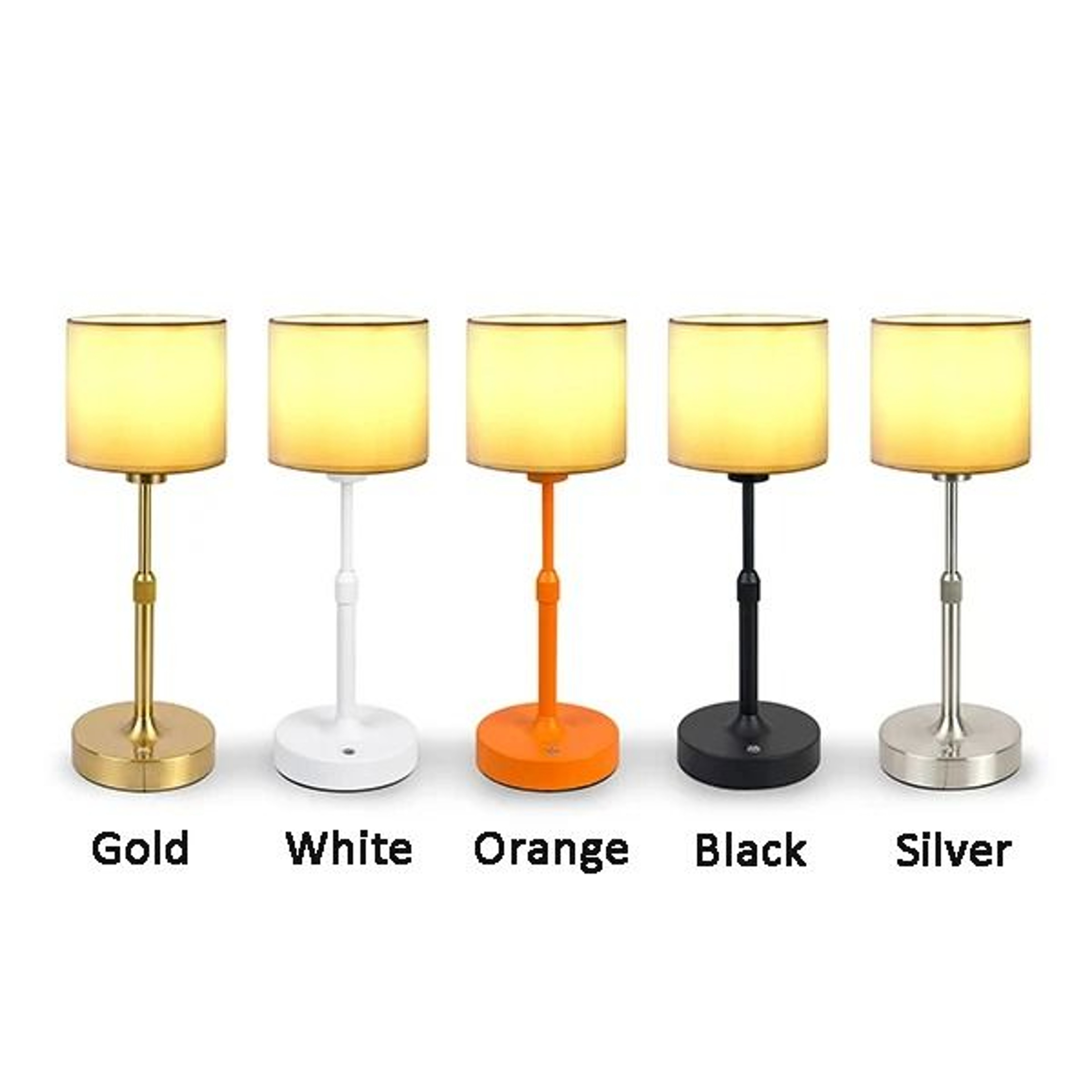 Rechargeable Fabric Touch Table Lamp With Replaceable Bulb Warm Bedside Glow 3
