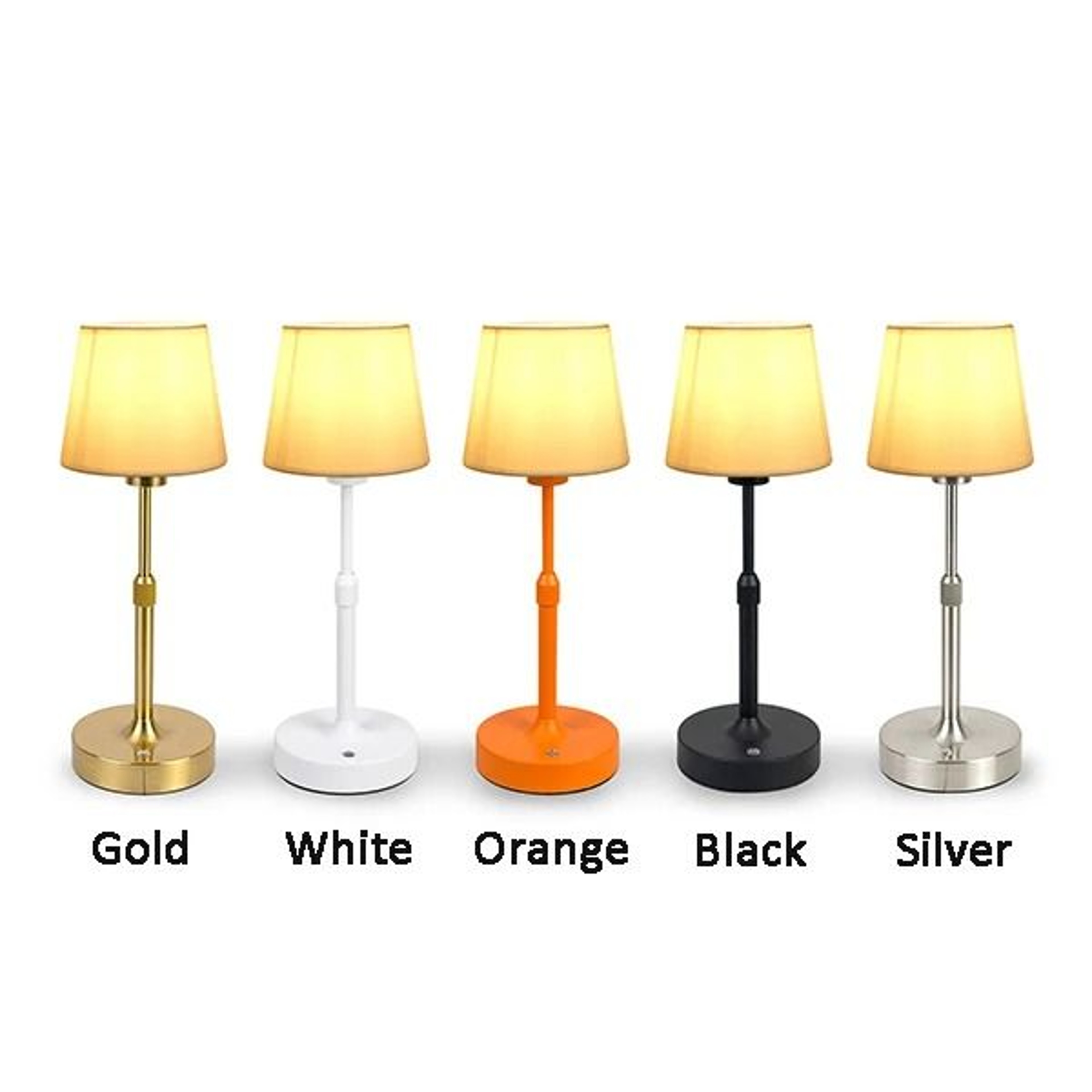 Rechargeable Fabric Touch Table Lamp With Replaceable Bulb Warm Bedside Glow 4