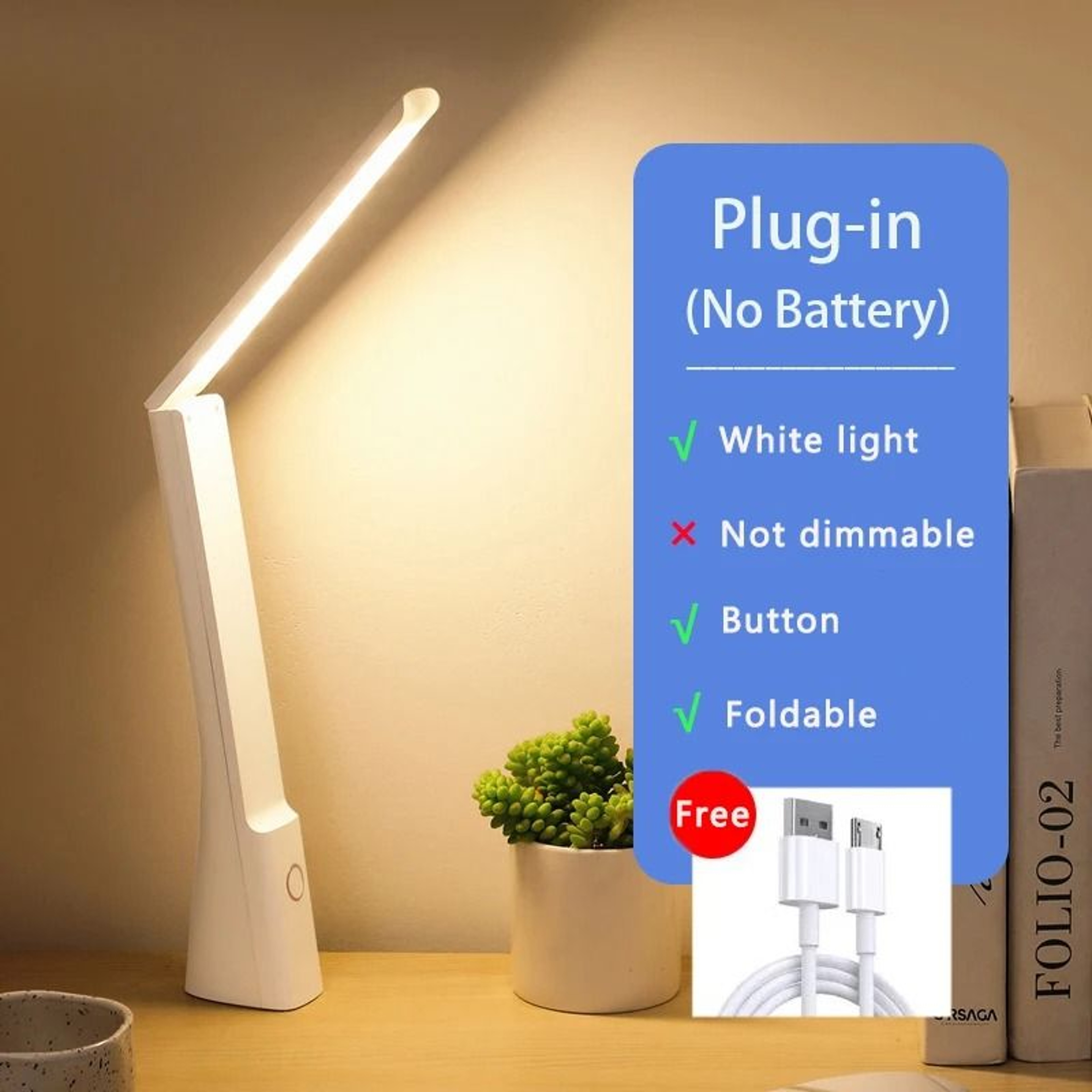 Rechargeable Foldable Touch Desk Lamp For Comfortable Reading And Study Lighting 2