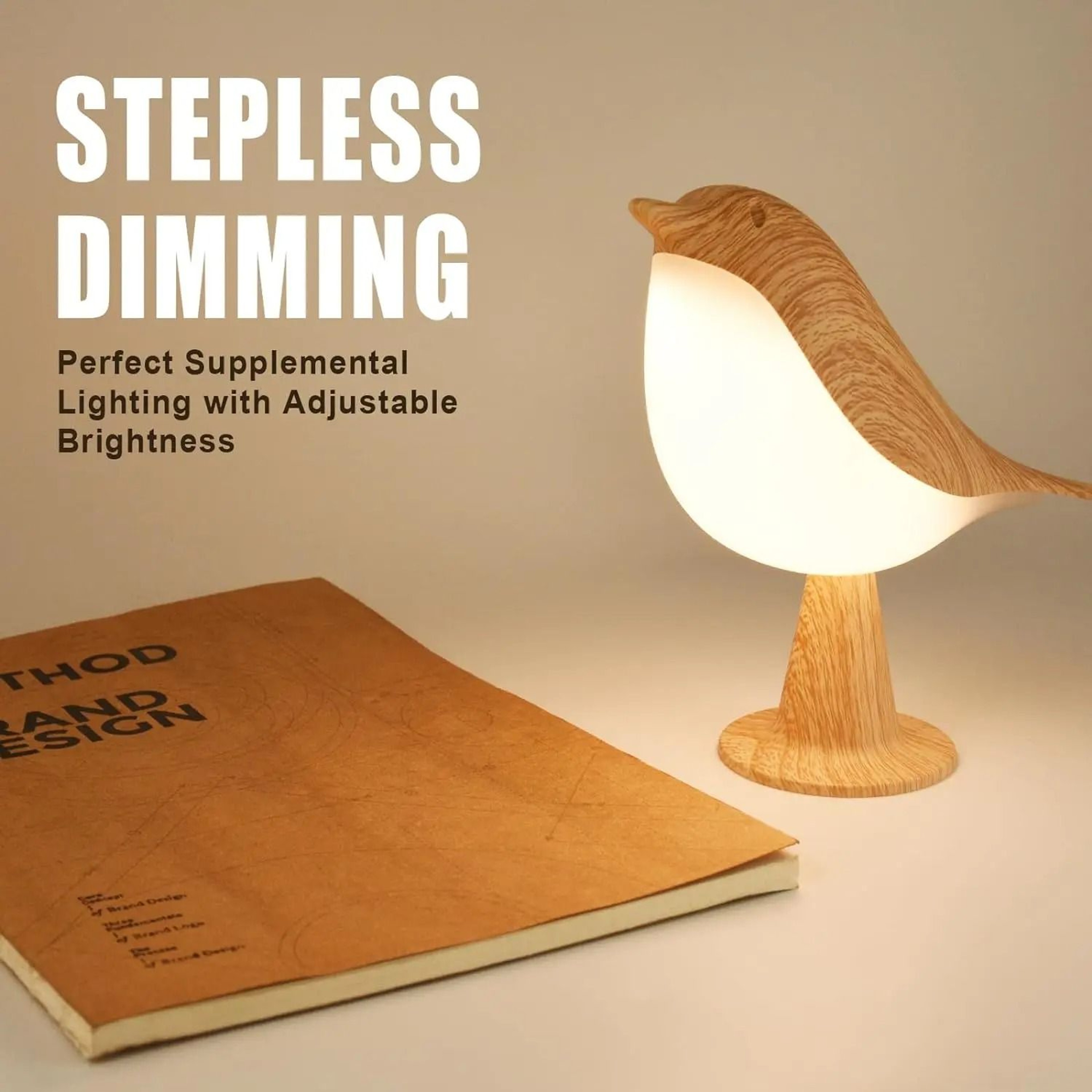 Rechargeable Bird Touch Table Lamp With Three Color Dimming For Bedrooms 0
