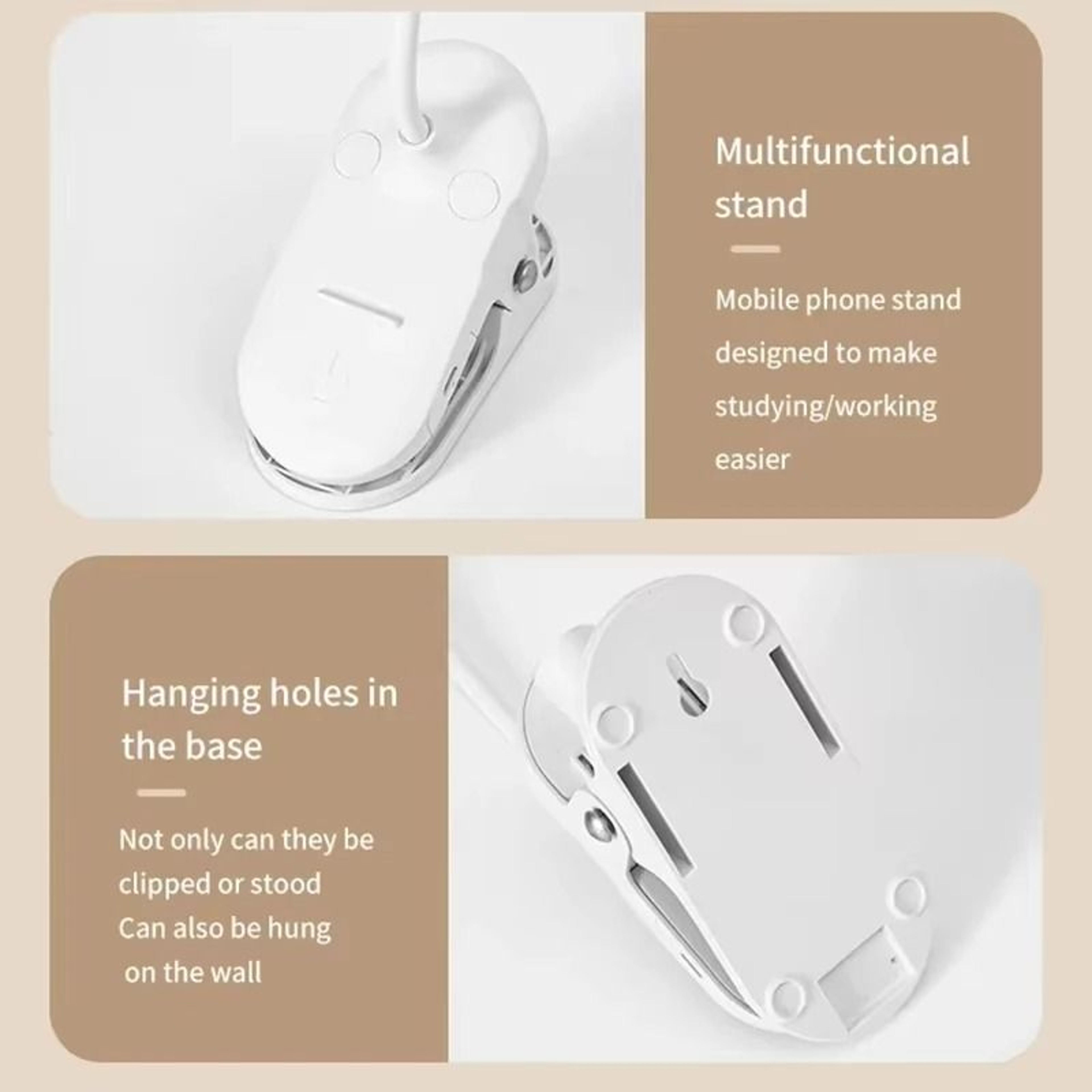 Rechargeable Clip Desk Lamp With Touch Control And Three Dimming Modes 5