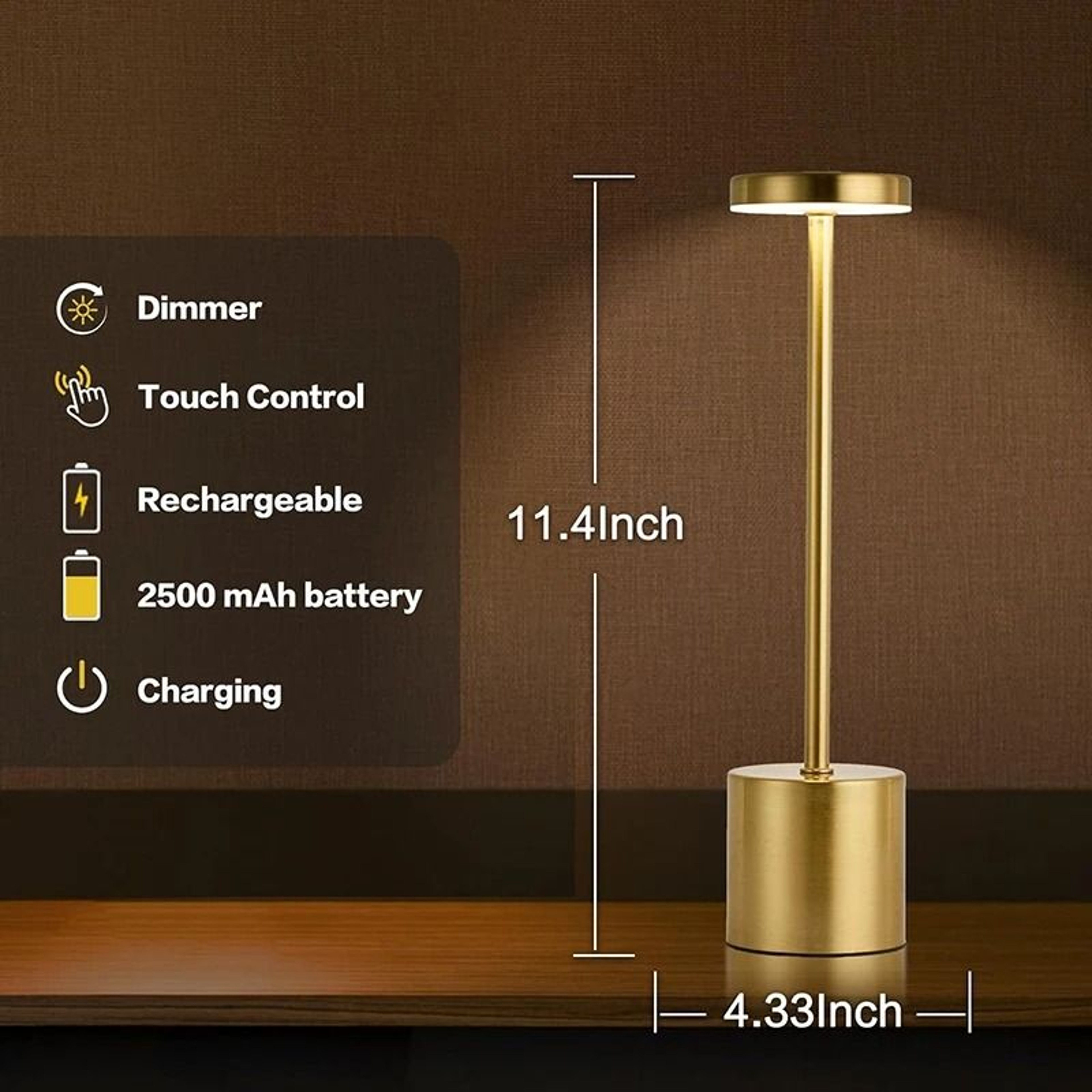 Rechargeable Touch Table Lamp With Warm Dimmable Light For Cozy Spaces 5