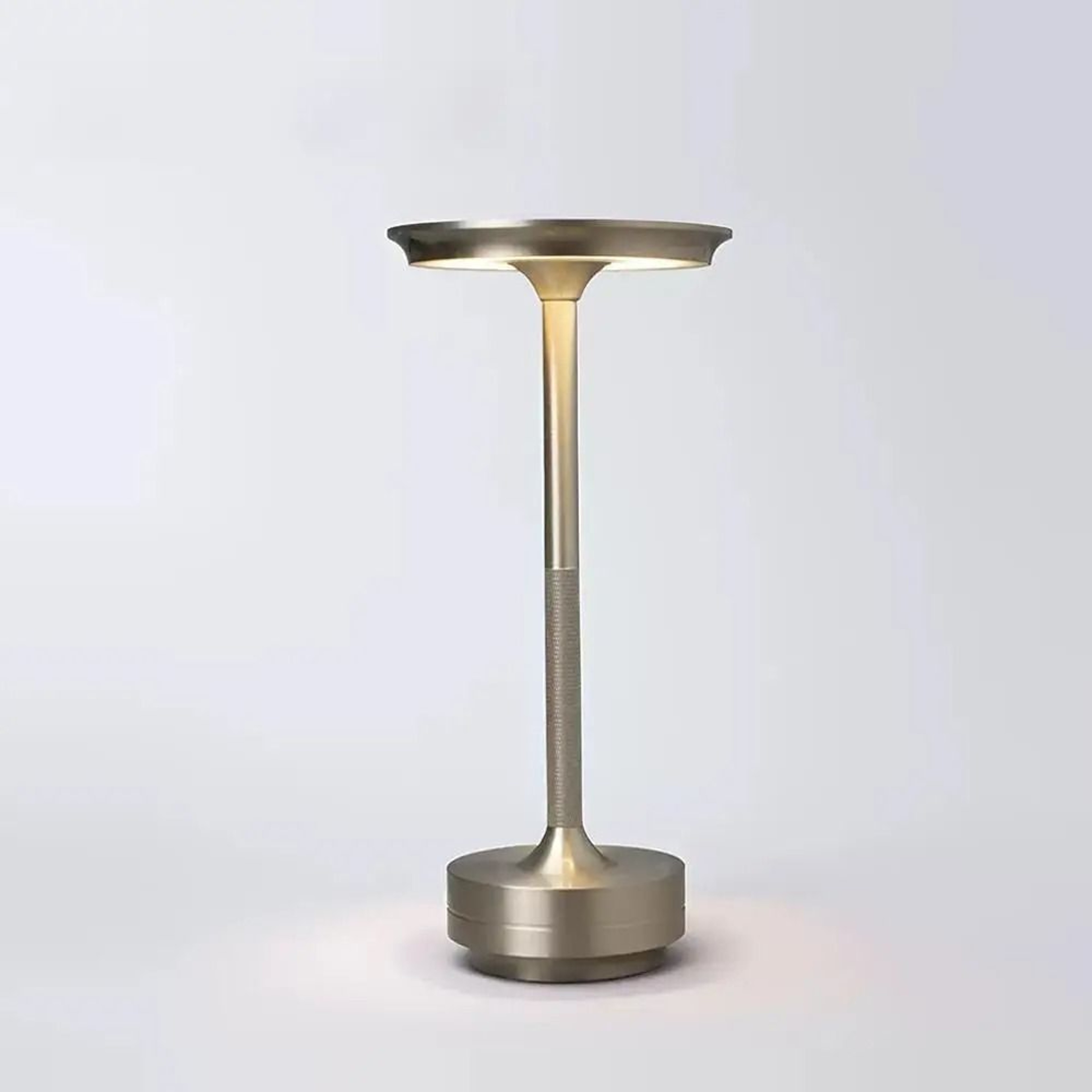 Rechargeable Aluminum Touch Table Lamp With Three Color Dimmable Bedside Lighting 3