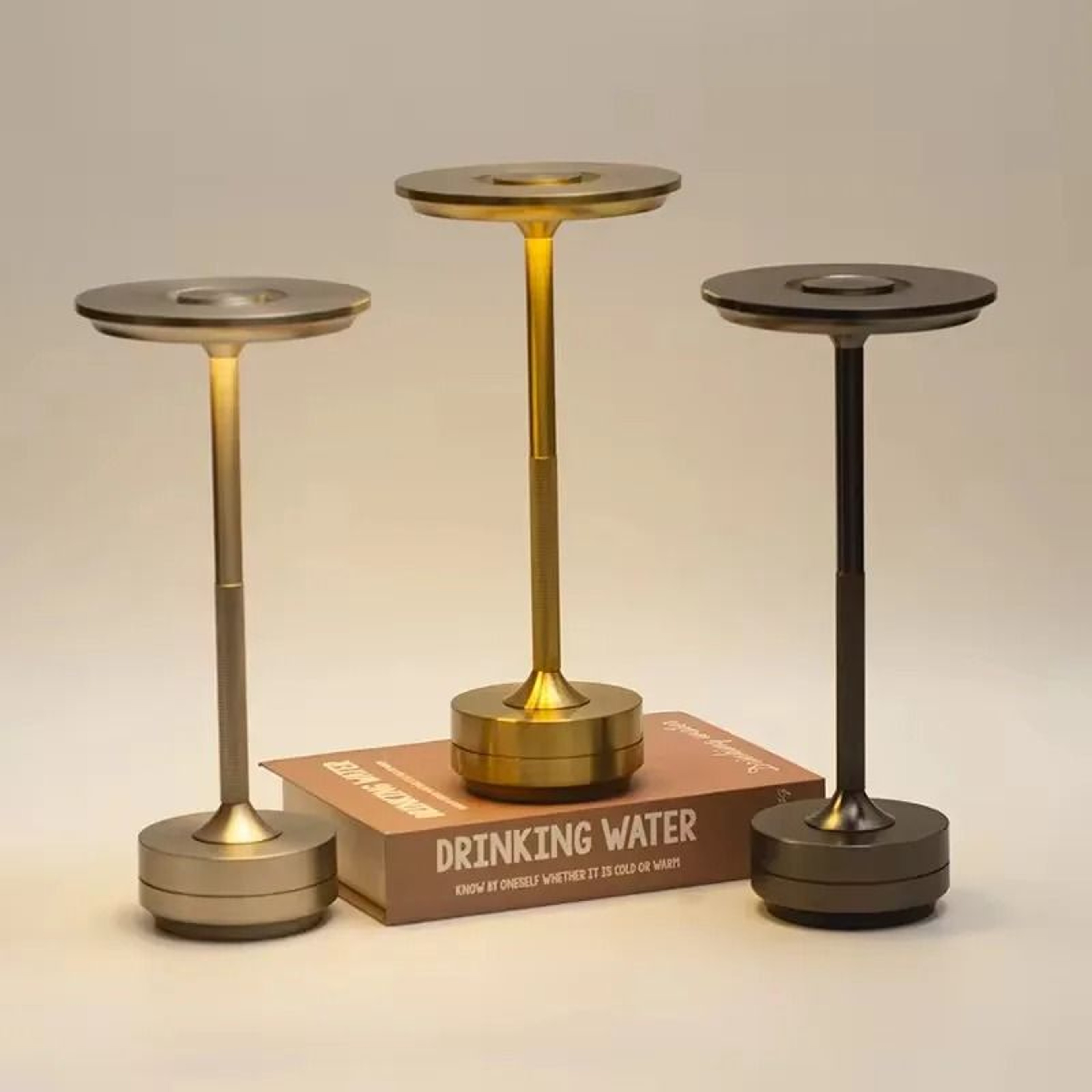 Rechargeable Aluminum Touch Table Lamp With Three Color Dimmable Bedside Lighting 9