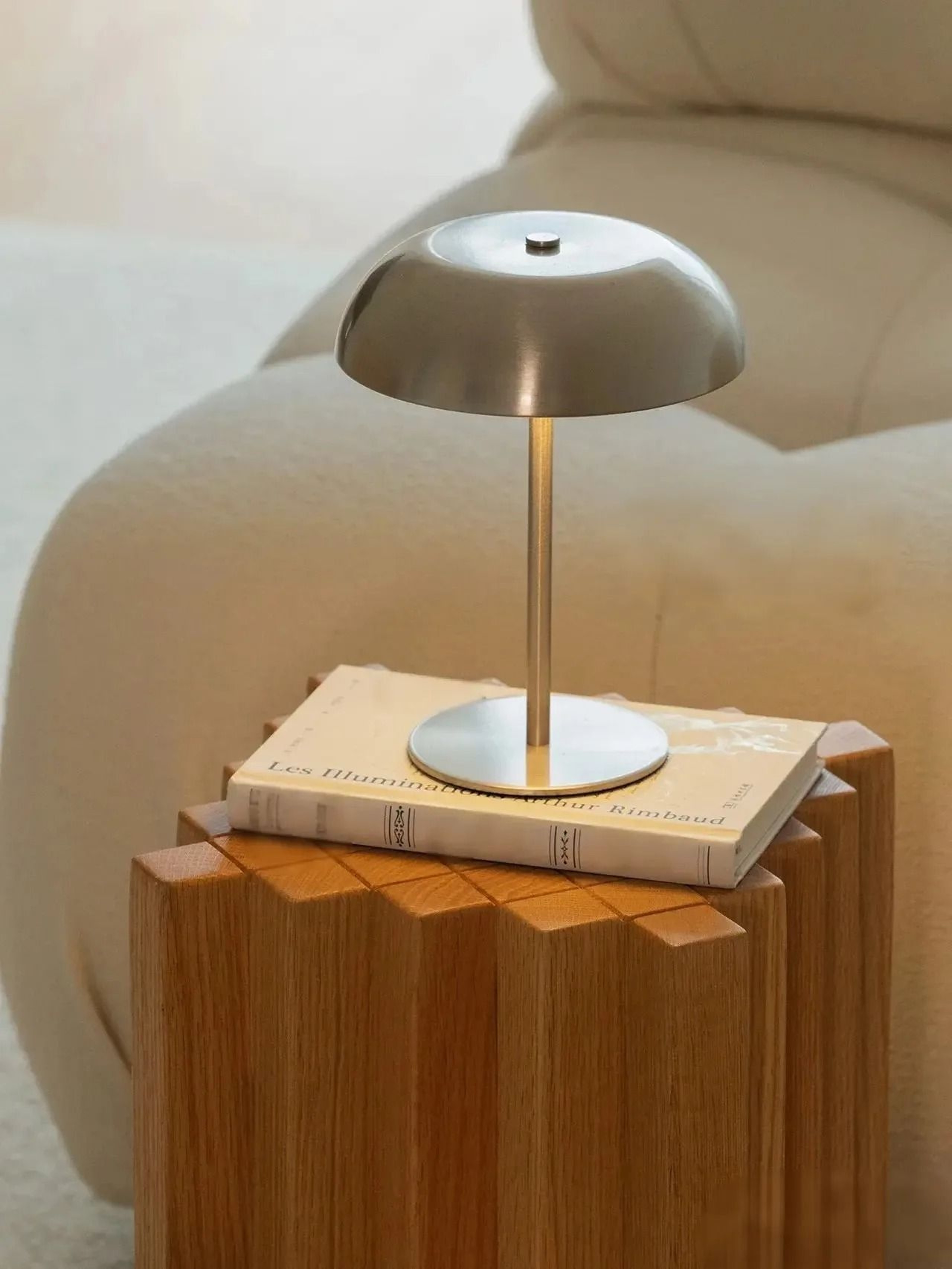 Rechargeable Mushroom Touch Table Lamp With Three Color Dimmable Bedside Lighting 7