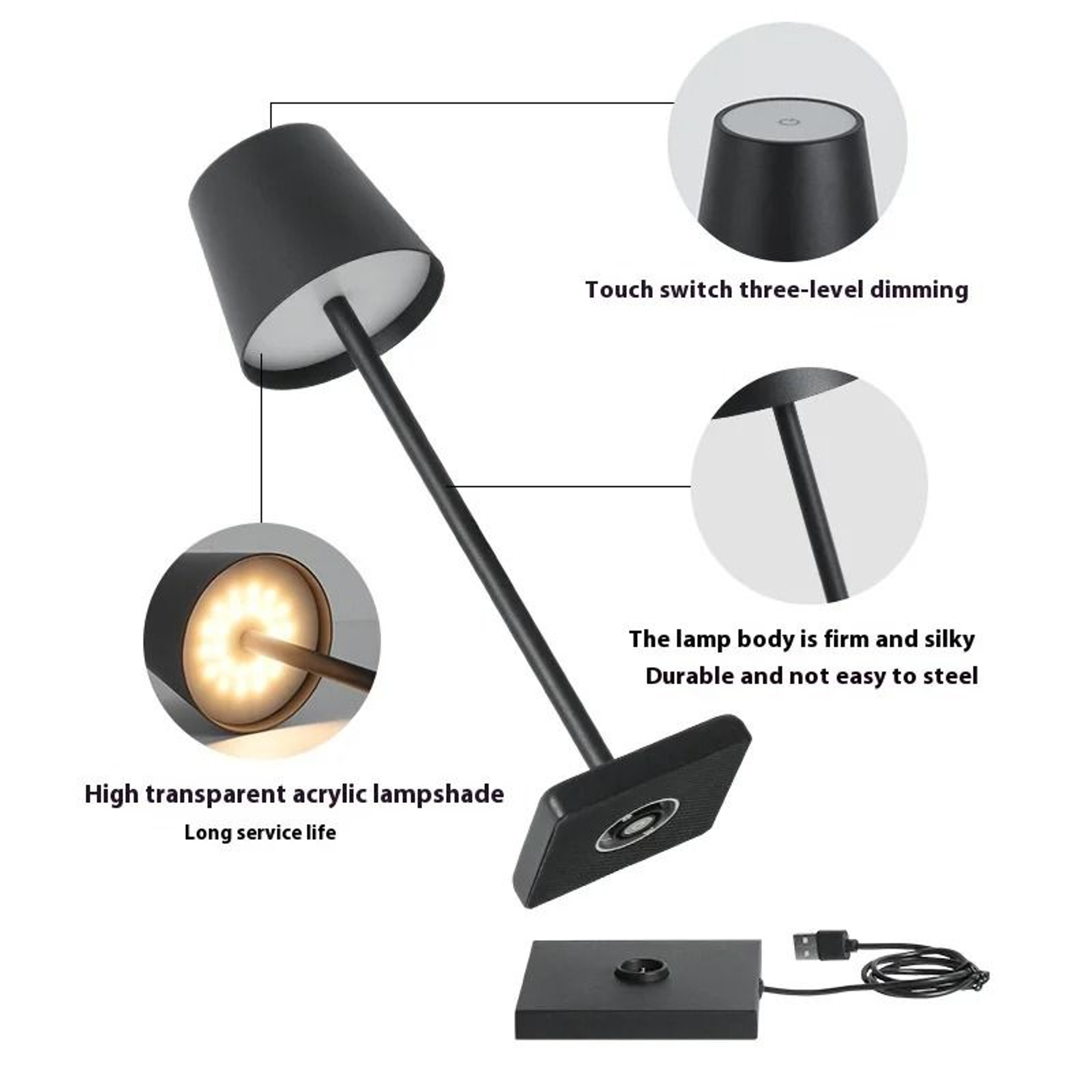 Rechargeable Touch Dining Table Lamp For Elegant Cordless Ambient Lighting Anywhere 8