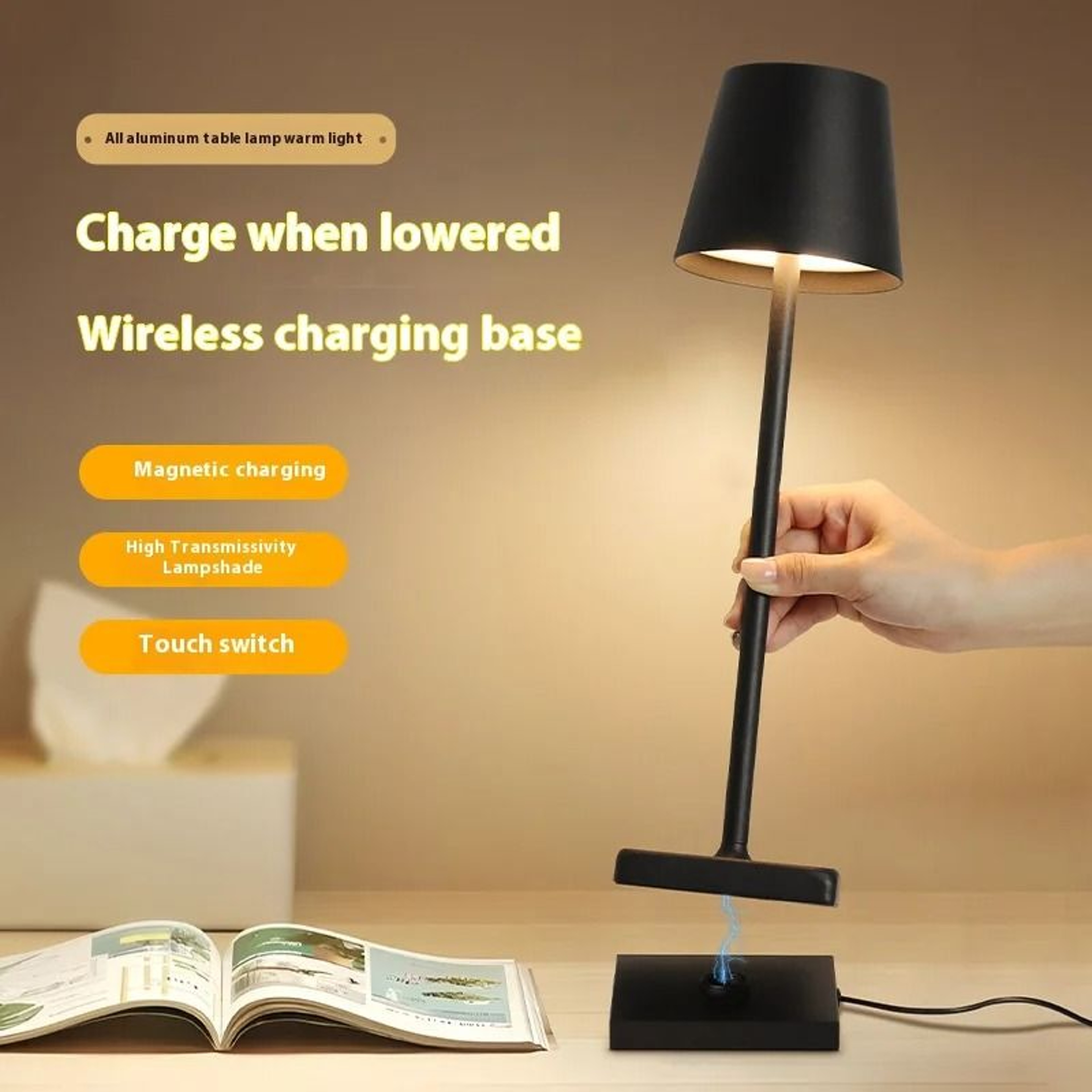 Rechargeable Touch Dining Table Lamp For Elegant Cordless Ambient Lighting Anywhere 7