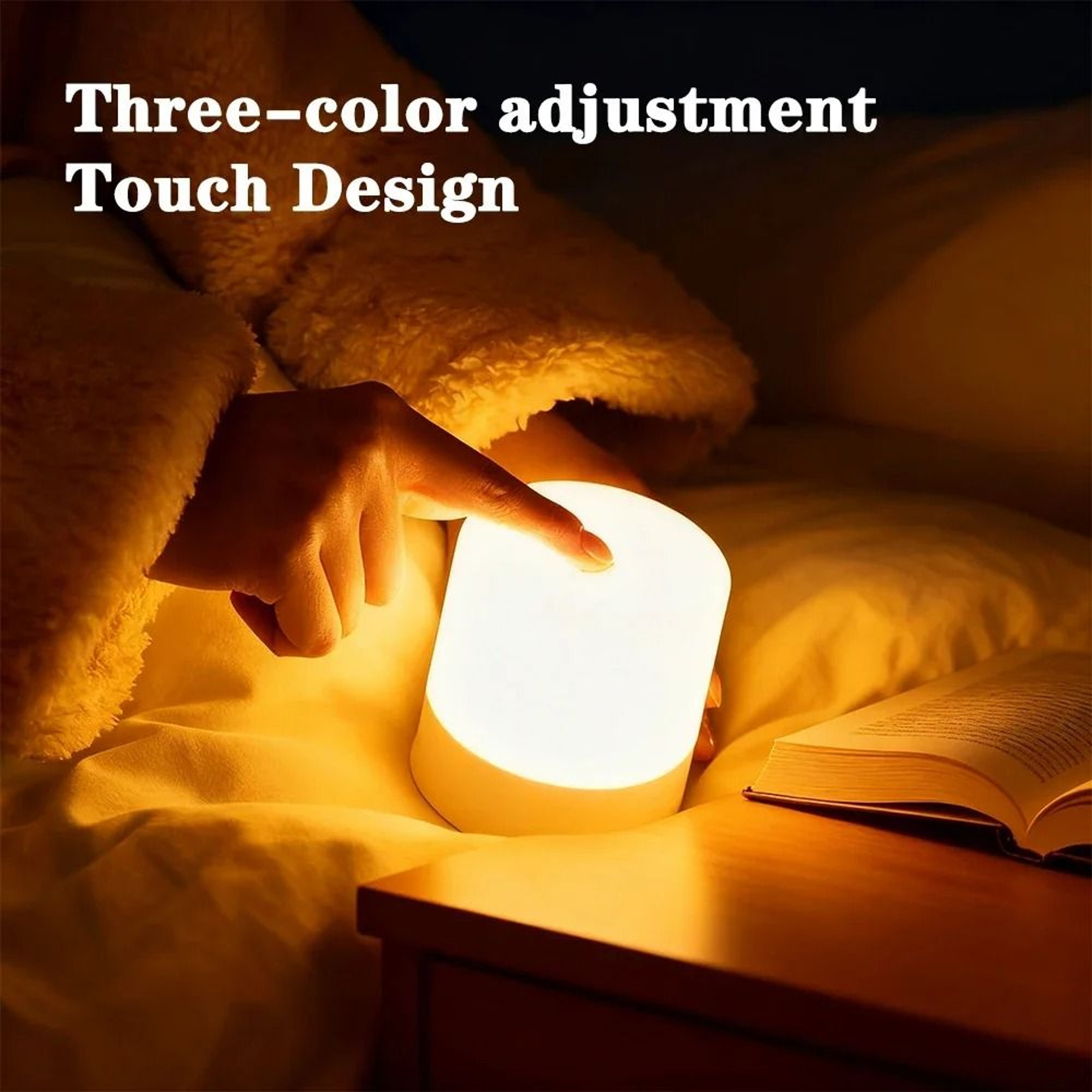 Rechargeable Touch Bedside Lamp With Remote Timer And Dimmable Lighting Modes 0