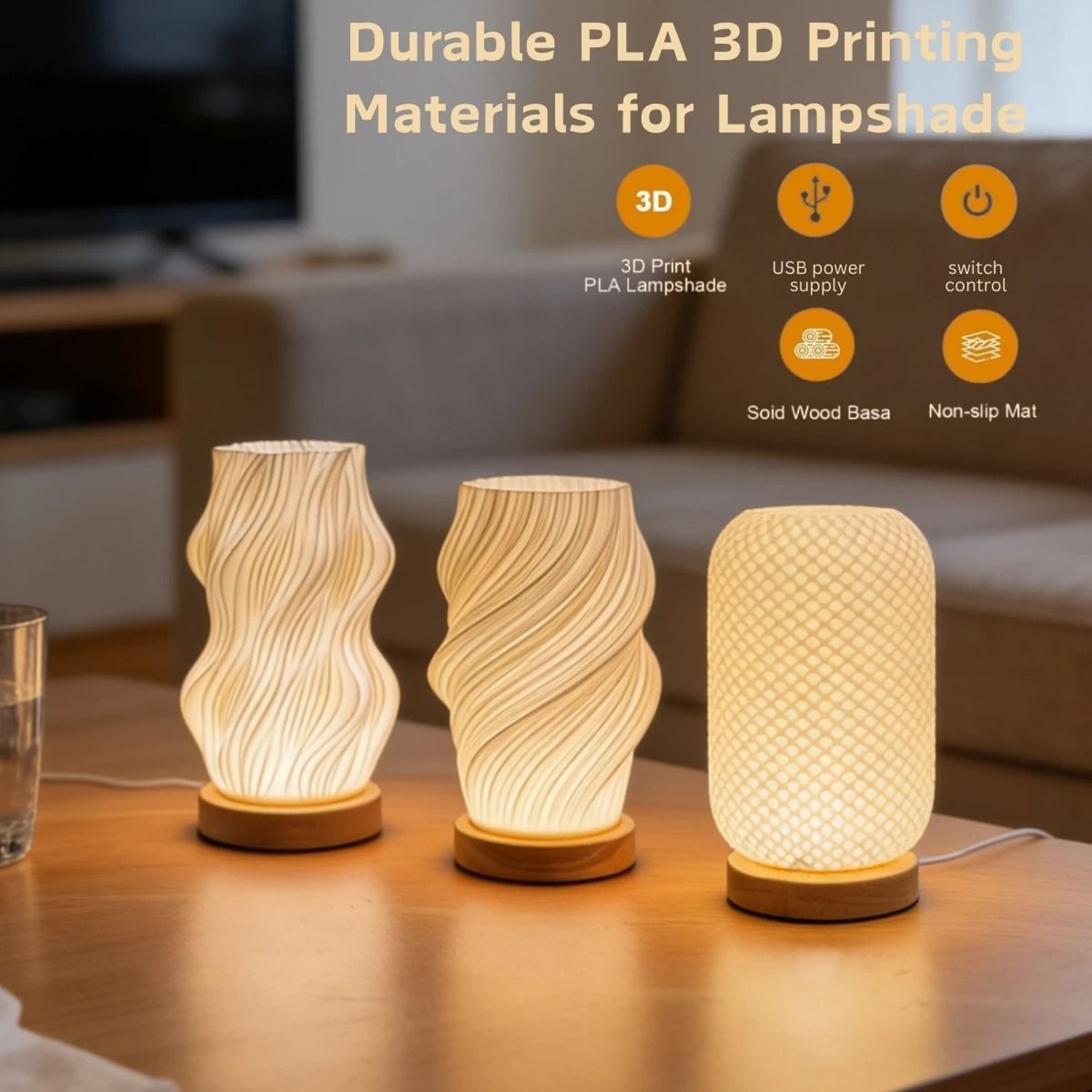 Nordic Tri Color USB Table Lamp For Cozy Reading And Decor 0
