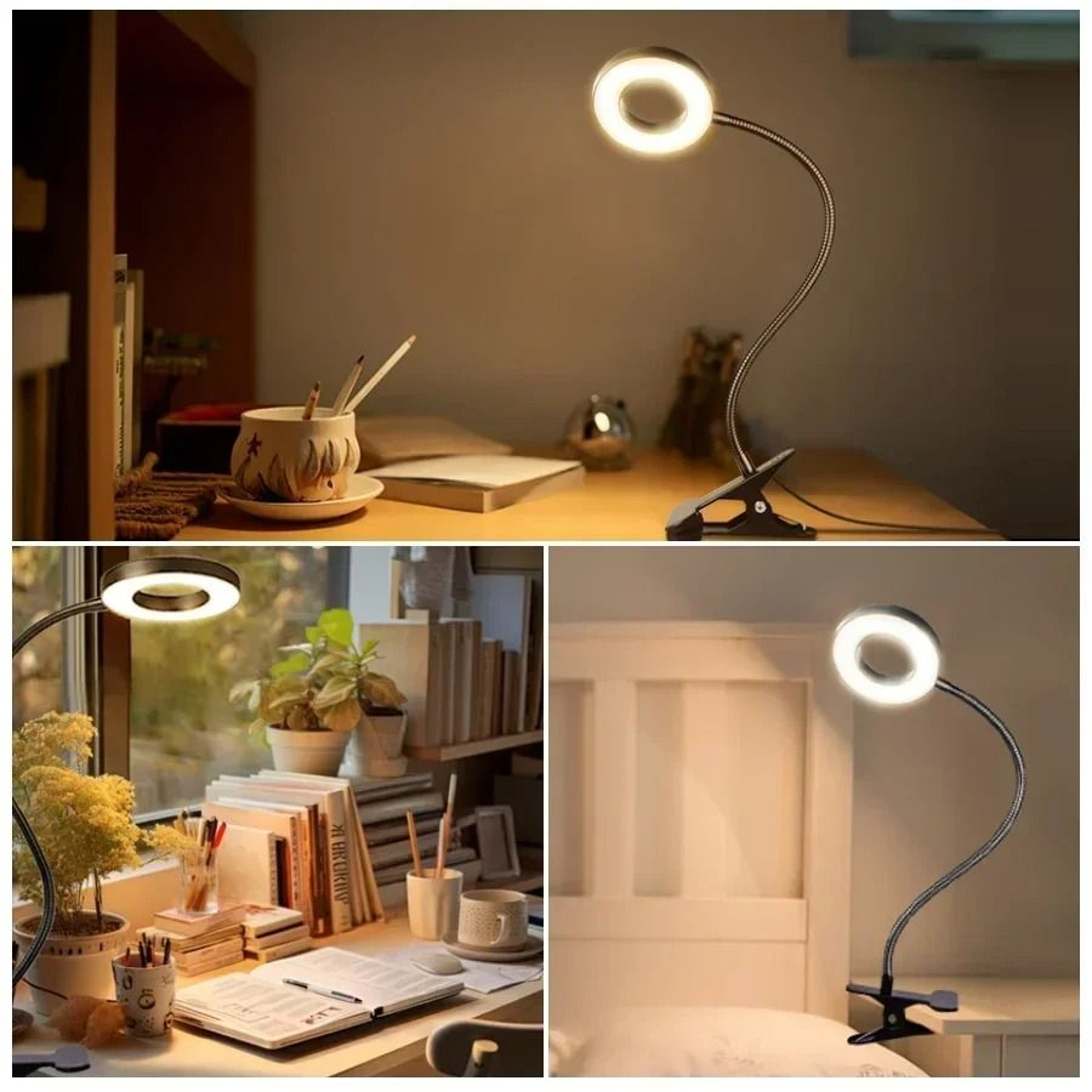 Flexible Clip On LED Study Lamp With Three Color Lighting Modes 3