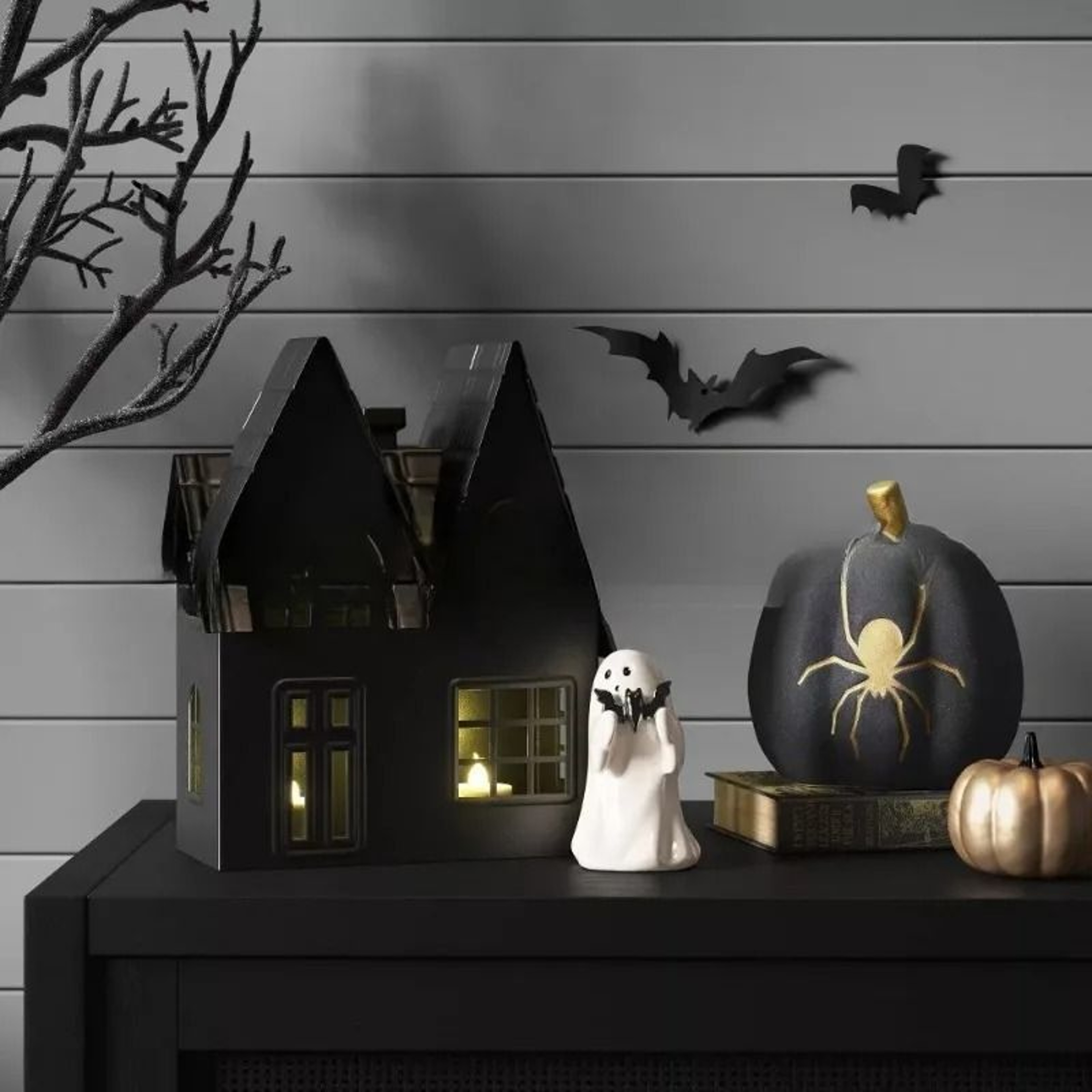 Cute Ghost Pink Pumpkin Bat Figurine For Whimsical Halloween Tabletop Decor 6